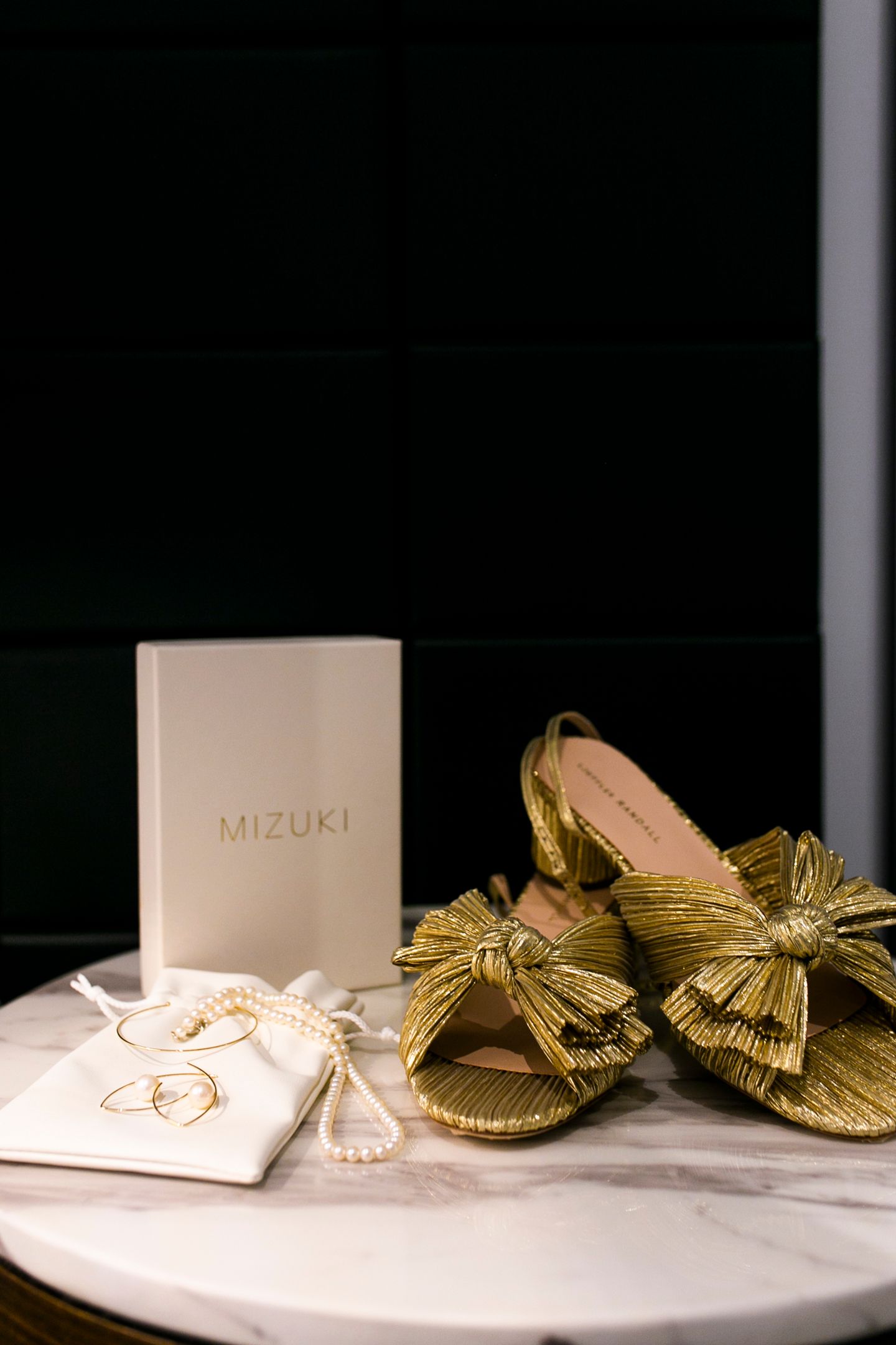 Bride's Loeffler Randall plissé-lamé mules