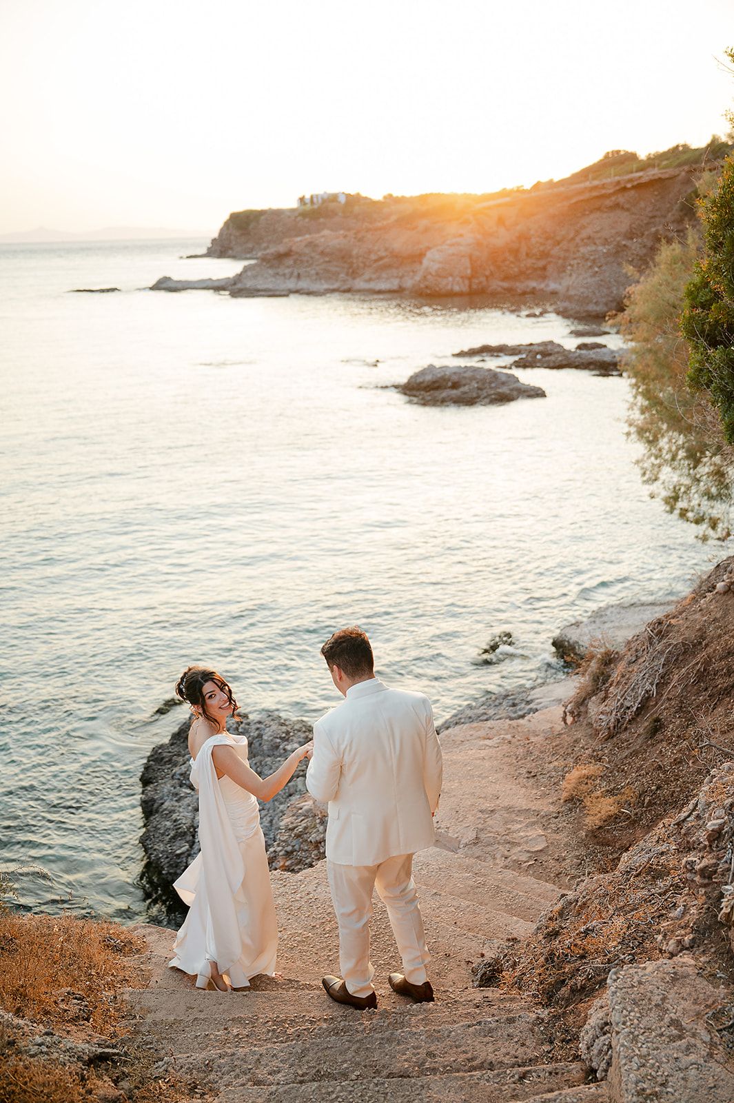 Bride and groom portrait at Ktima 48 Athens