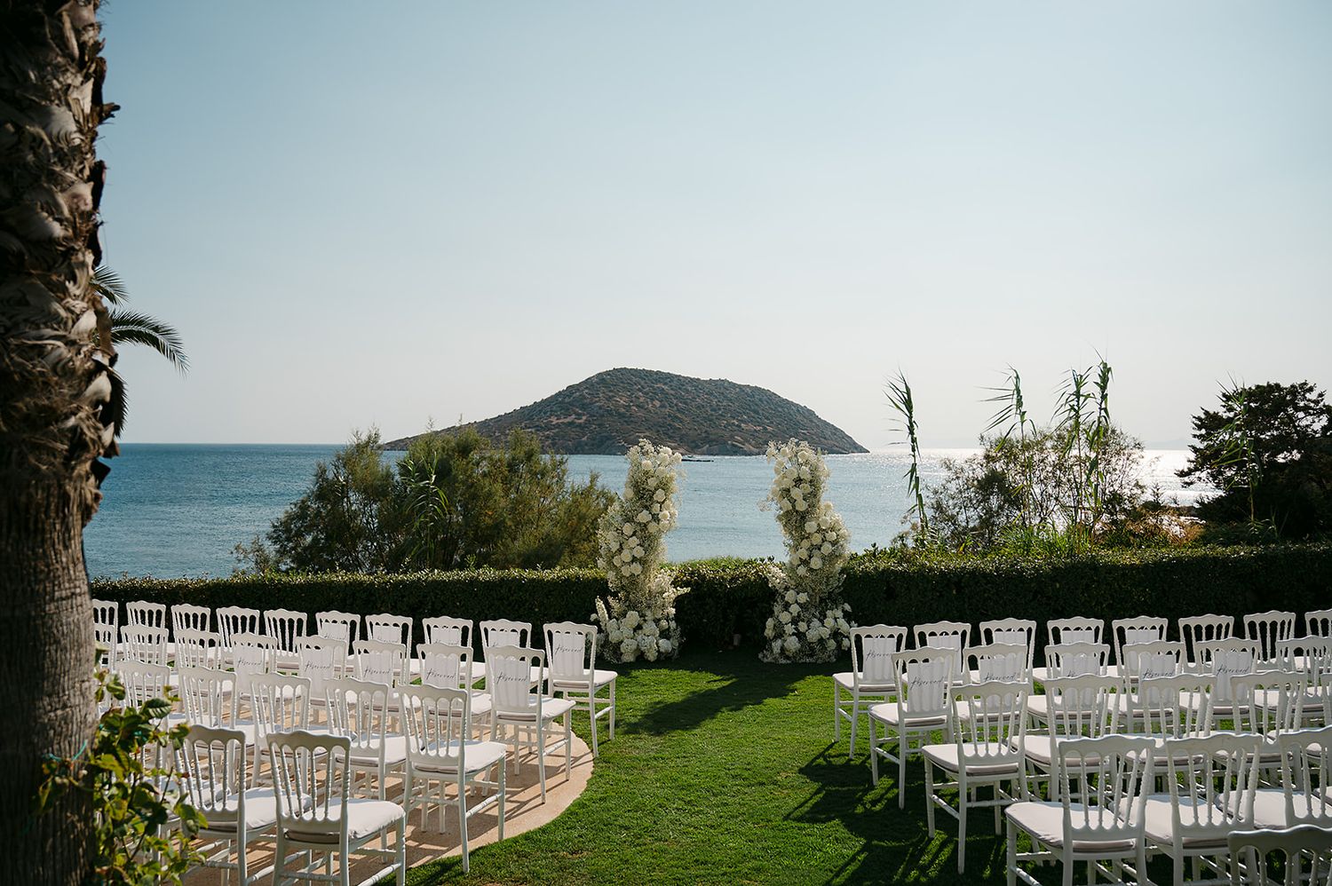 Wedding ceremony at Ktima 48 overlooking the sea