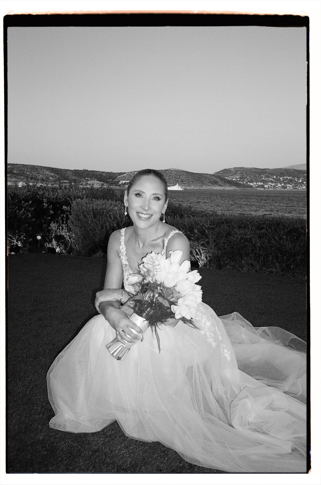 Bride portrait at Island Riviera Resort, Athens Riviera during modern wedding celebration