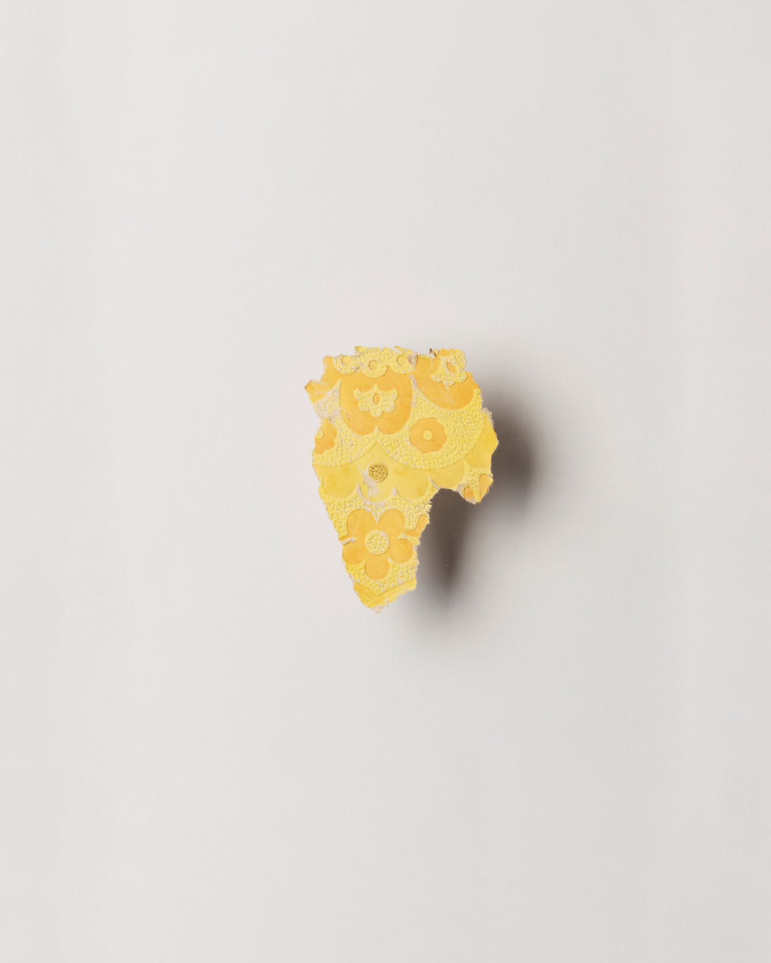 A fragment of wallpaper; yellow flower pattern