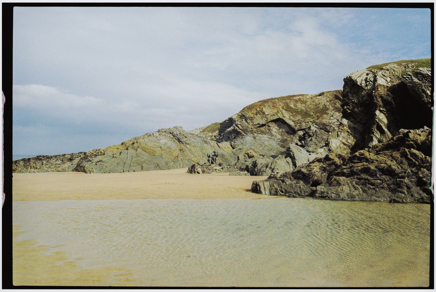 35mm film photo of beach in Cornwall taken by a wedding photographer based in the North West