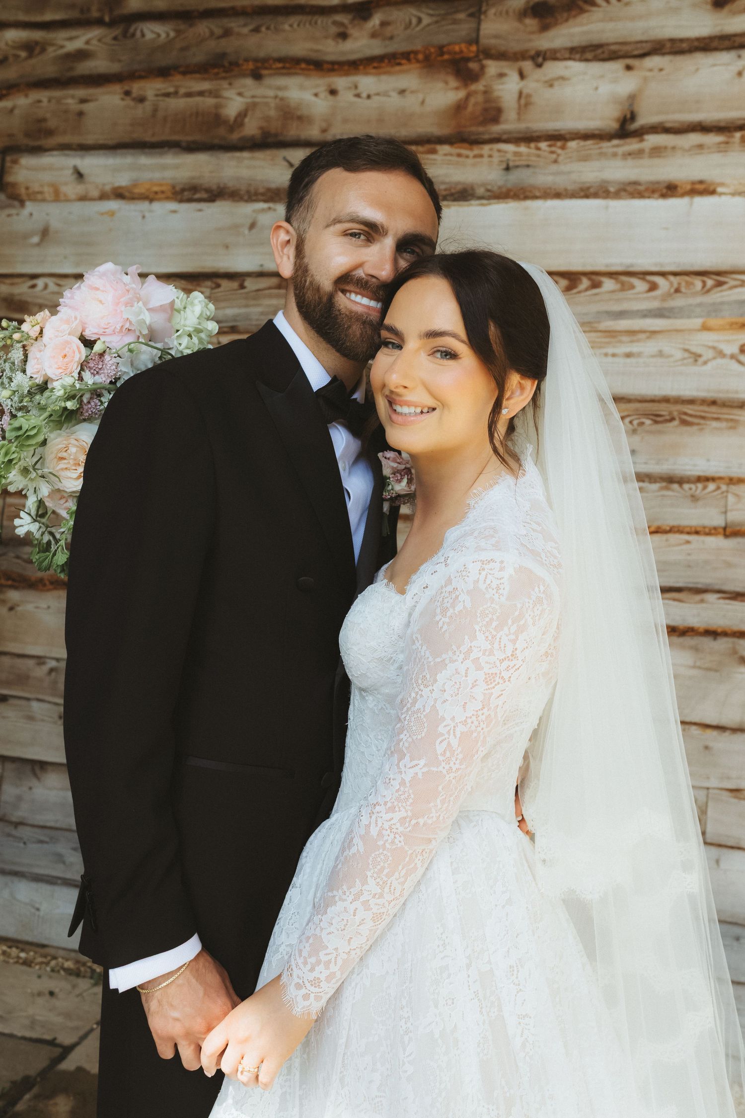 Bride and groom on wedding day in north wales