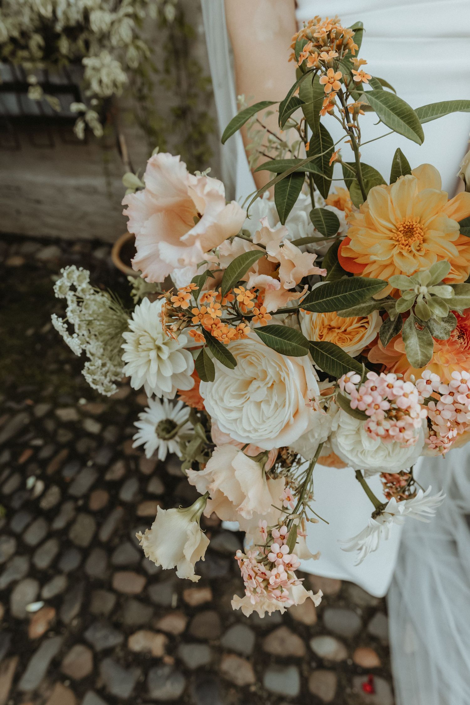 Close up of bridal bouquet