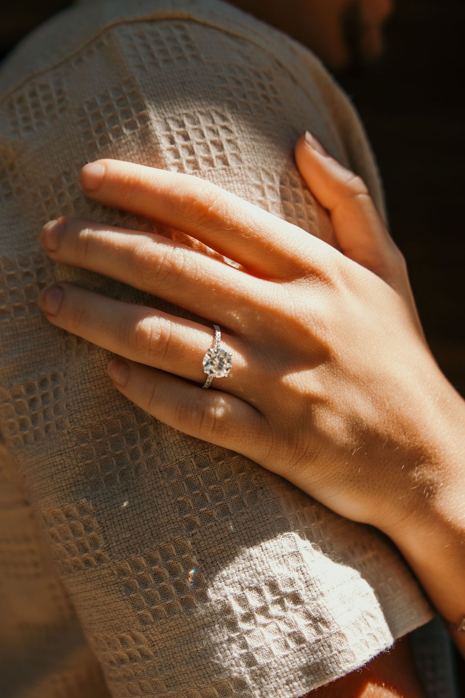 sunlit ring detail shot