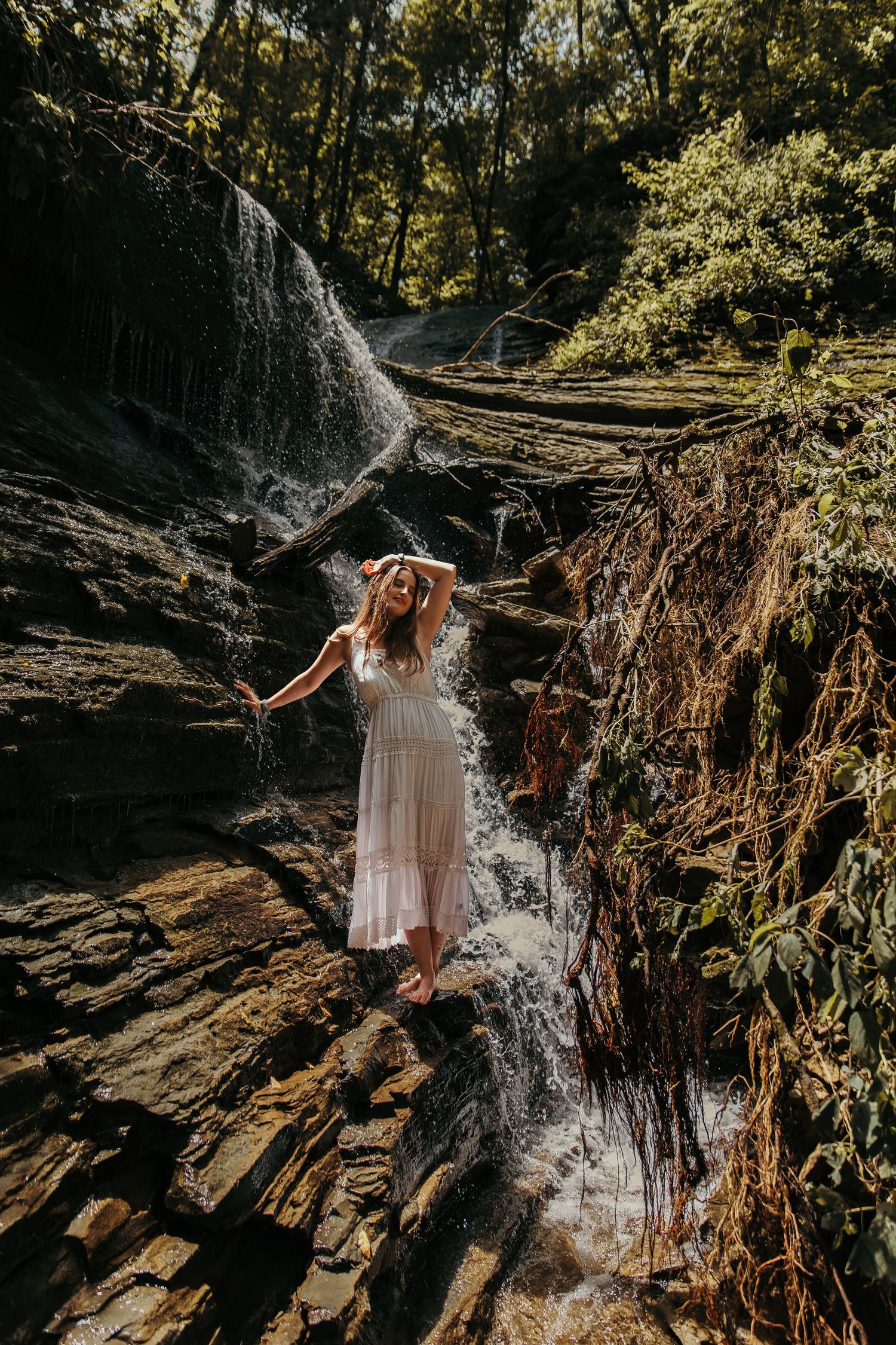 nashville portrait photographer, tennessee portrait photographer, portrait photography, unique senior photography, waterfall pictures