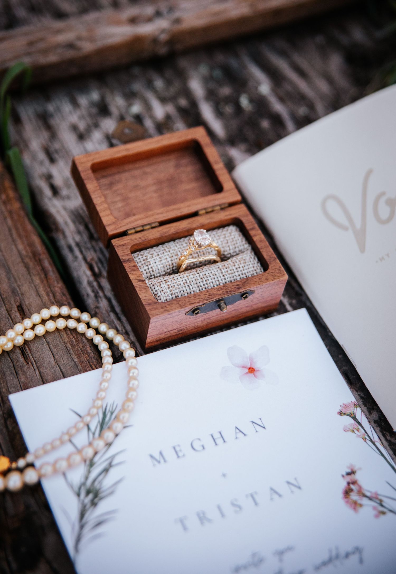 Close up shot of wedding ring and wedding details during Palmer lake bohemian wedding in Colorado Springs