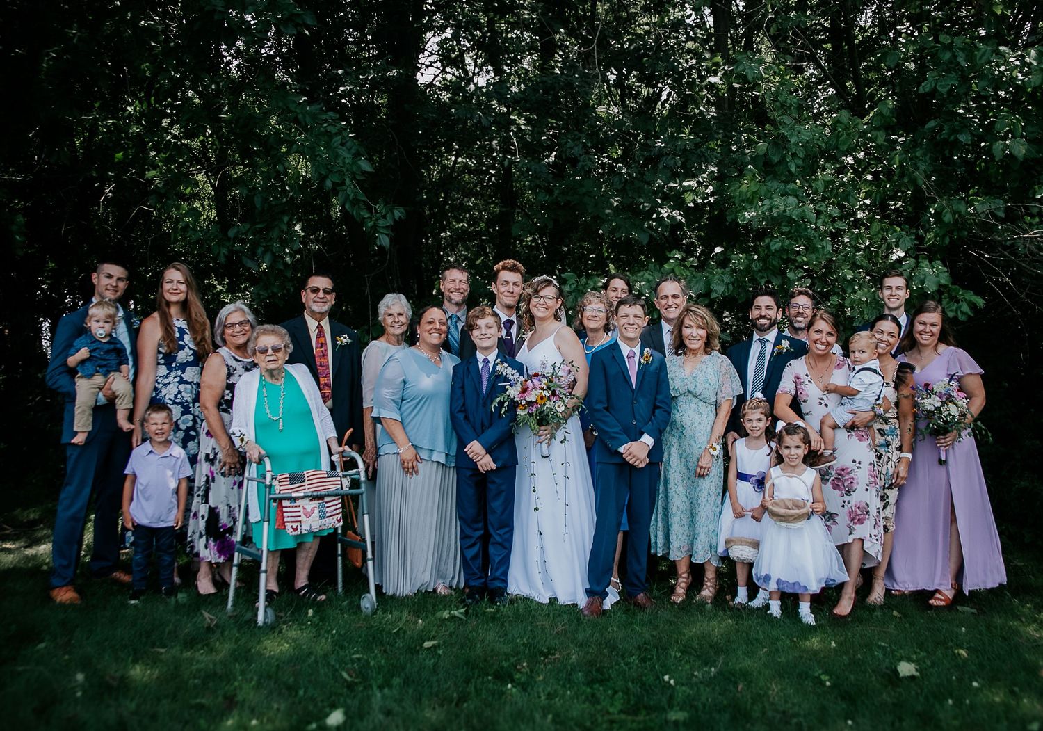 Extended family portraits at wedding, from Colorado Springs wedding photographer Jasmine Morse