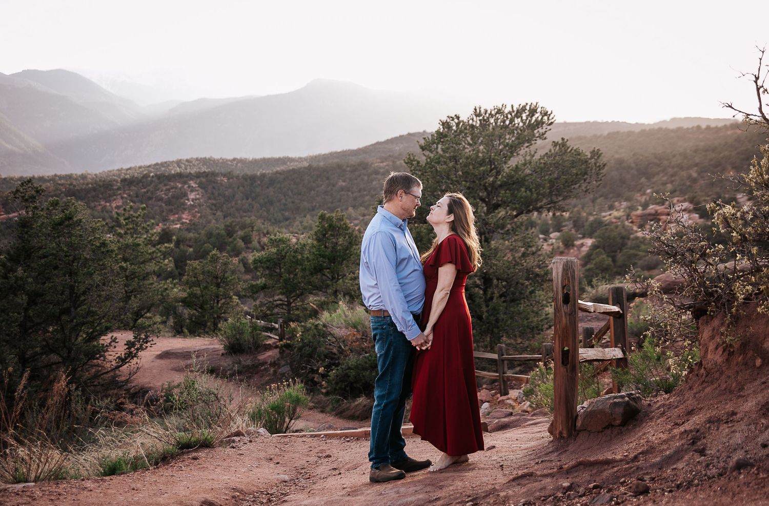 Couple standing together at Garden of the Gods during elopement in Colorado Springs