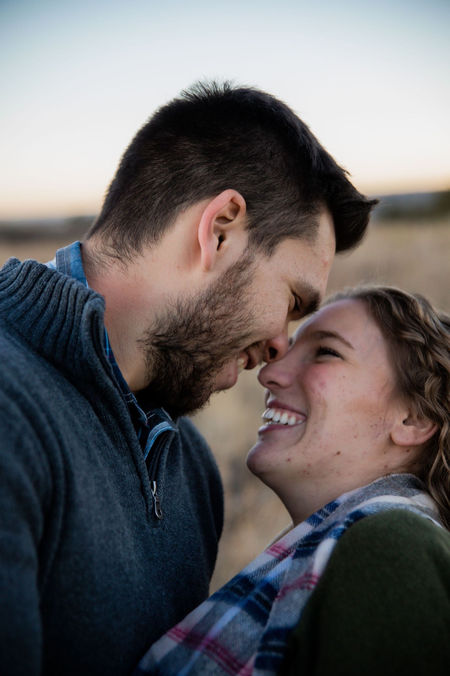 Romantic engagement session for a couple at Palmer Park in Colorado Springs