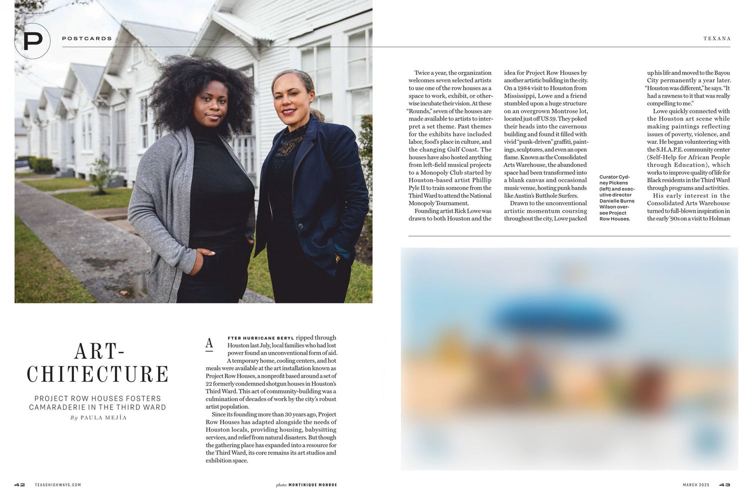 Project Row Houses Fosters Camaraderie in Third Ward, Texas Highways Magazine, March 2025 Issue
