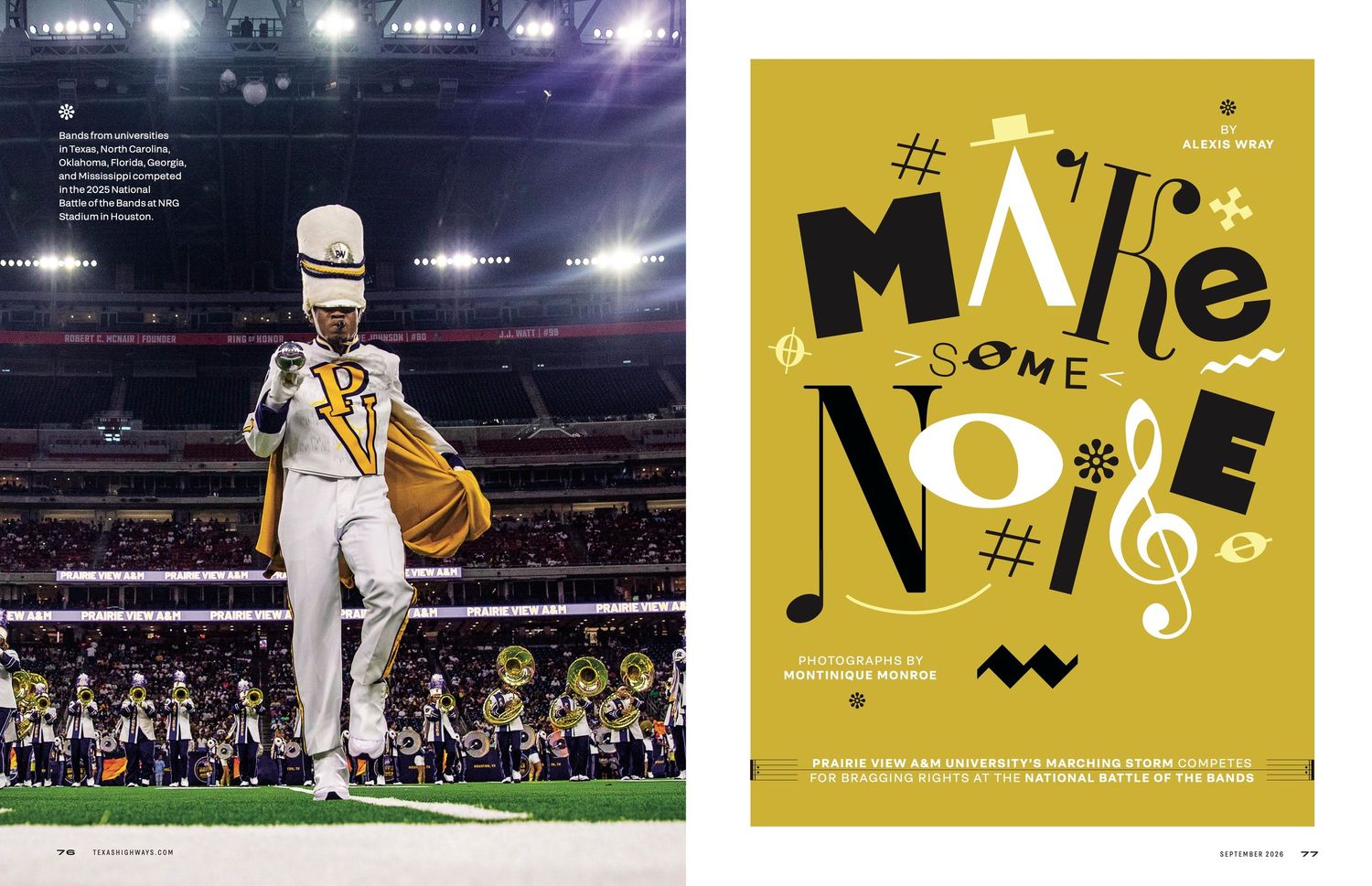 Behind the Scenes With Prairie View A&M’s All-Star Marching Band, Texas Highways Magazine, 2026 Issue
