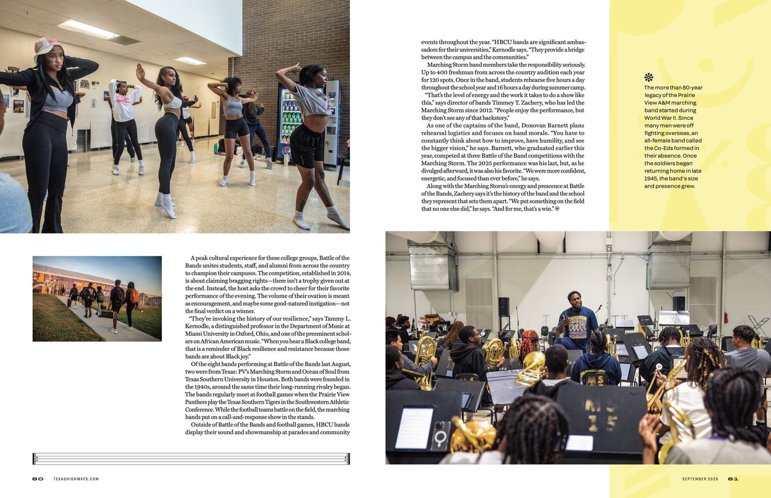 Behind the Scenes With Prairie View A&M’s All-Star Marching Band, Texas Highways Magazine, 2026 Issue