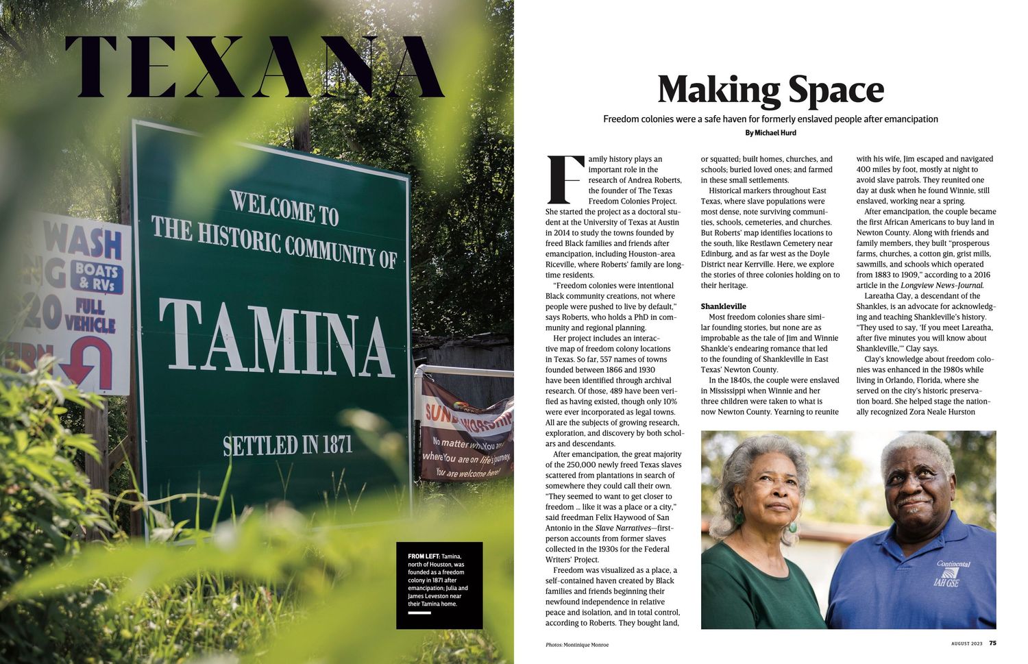 Freedom colonies were a safe haven for formerly enslaved people after emancipation, Texas Highways Magazine, August 2023