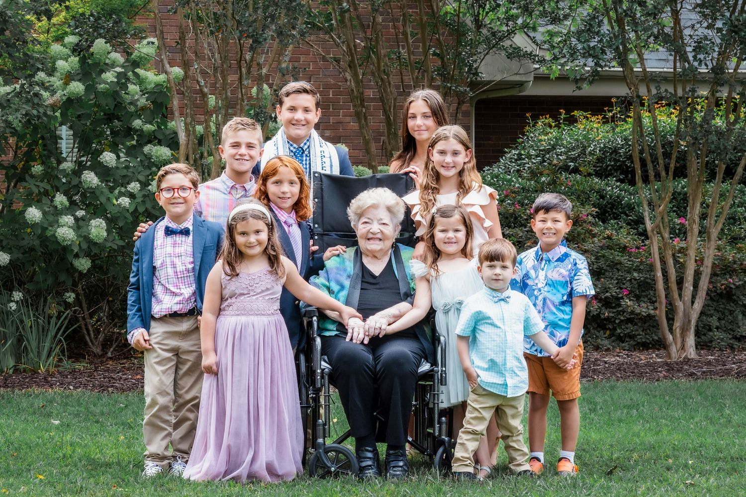 Elegant family photo taken by Tasha Cannaday during Bar Mitzvah celebration in Essex County.