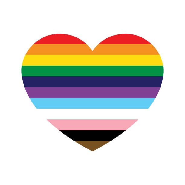 Collection of pride flag hearts in various LGBTQ+ community colors.