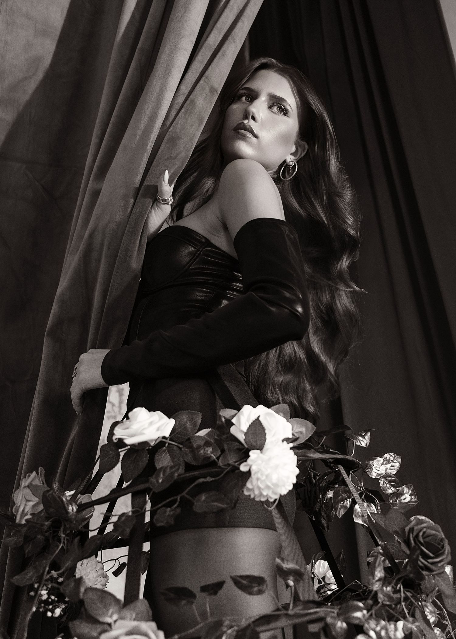 Flowered creative concept portrait session in Chicago, IL