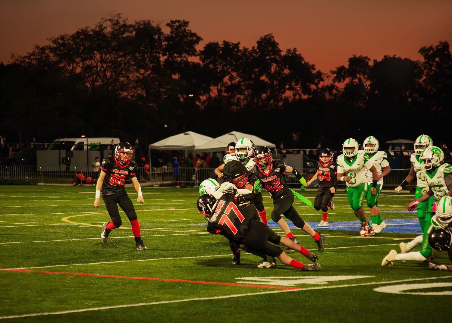 Football action shot for highschool in Chicago, IL