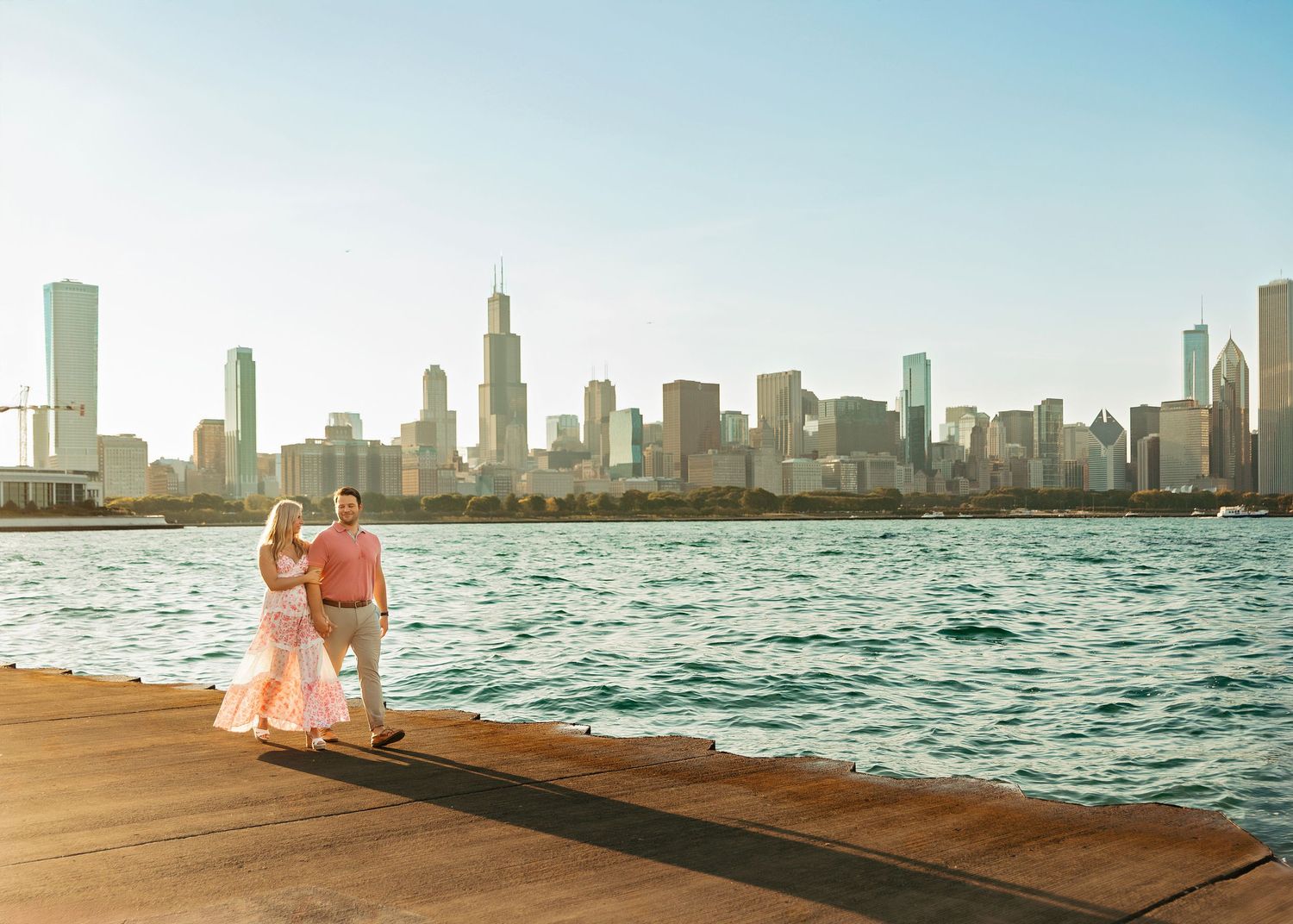 Couples Engagement Portraits at Northerly Island in Chicago IL