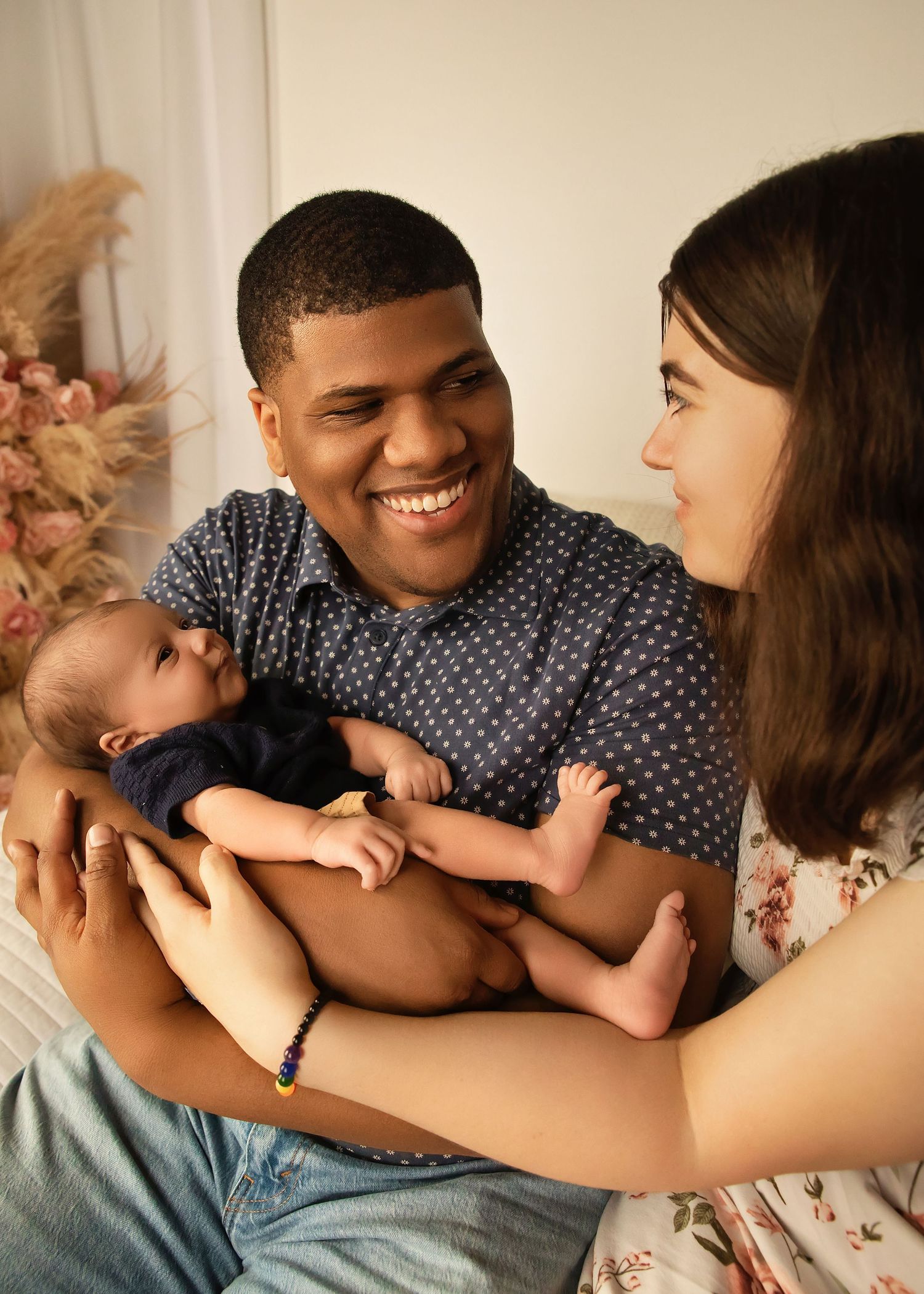 Lifestyle Newborn session in-studio in Tremont Illinois