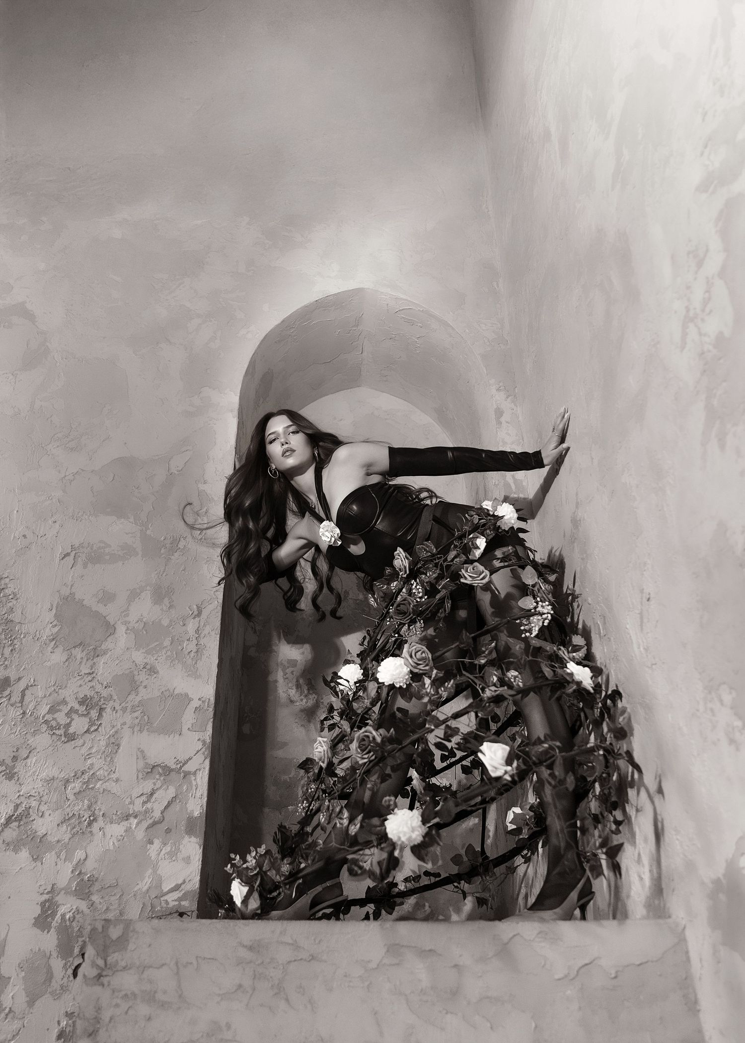 Flowered creative concept portrait session in Chicago, IL