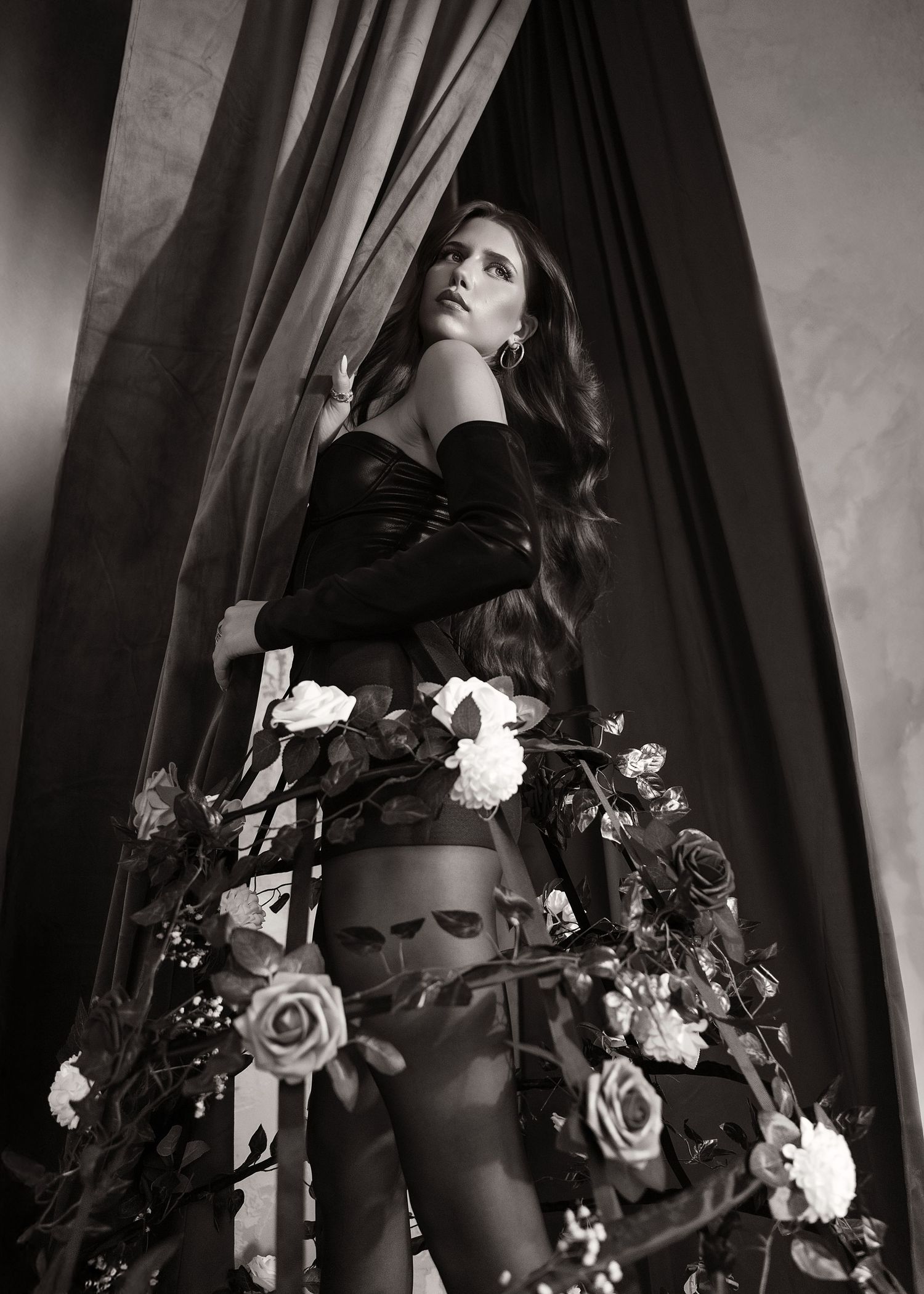 Flowered creative concept portrait session in Chicago, IL