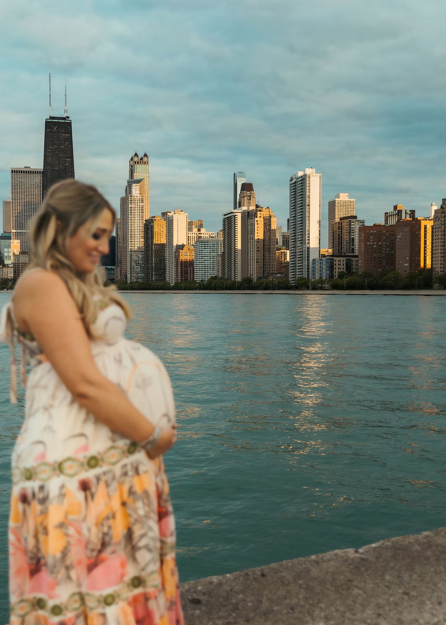 Beach maternity session at North Avenue Beach in Chicago