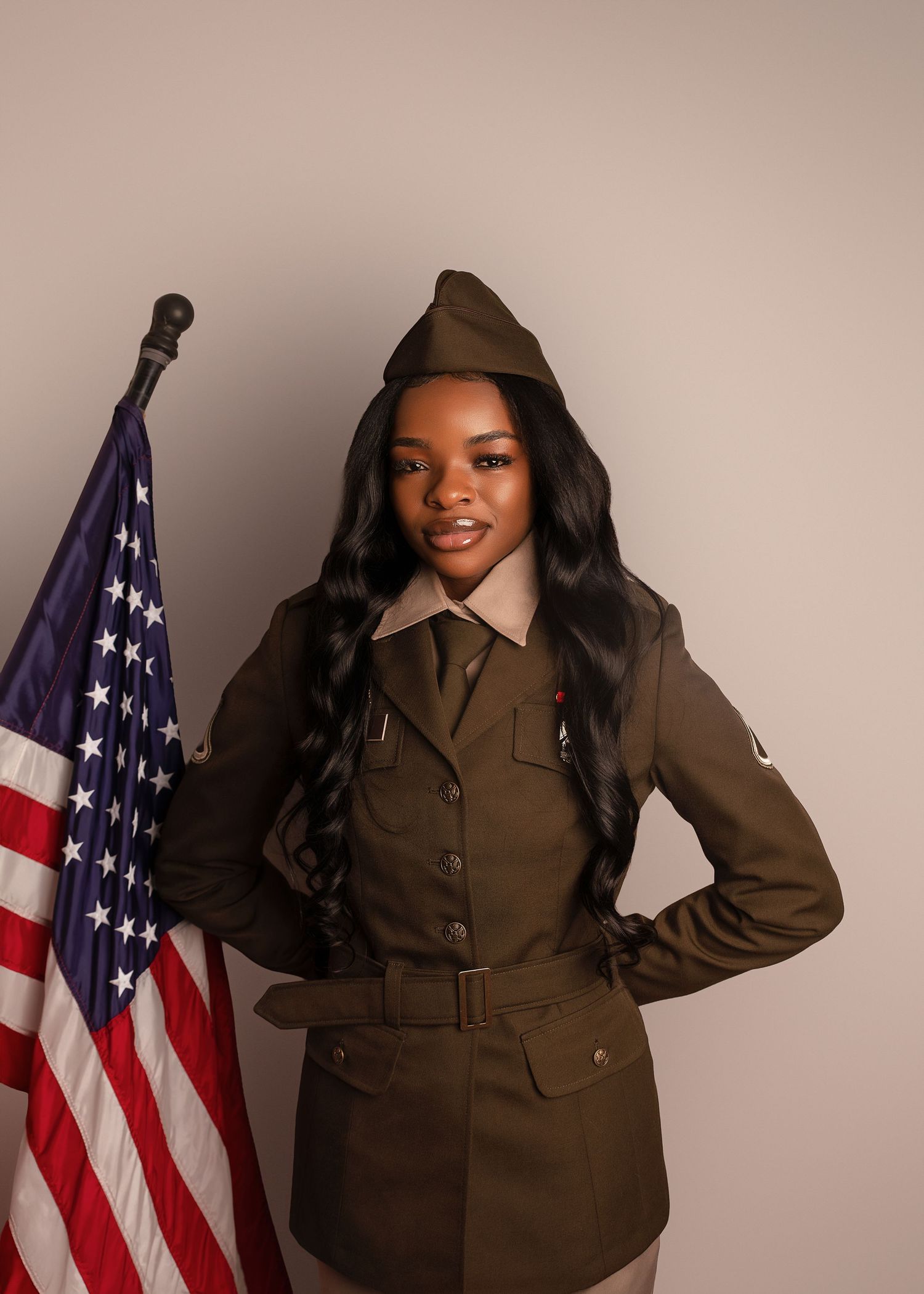 Military graduation session in-studio in Peoria, IL