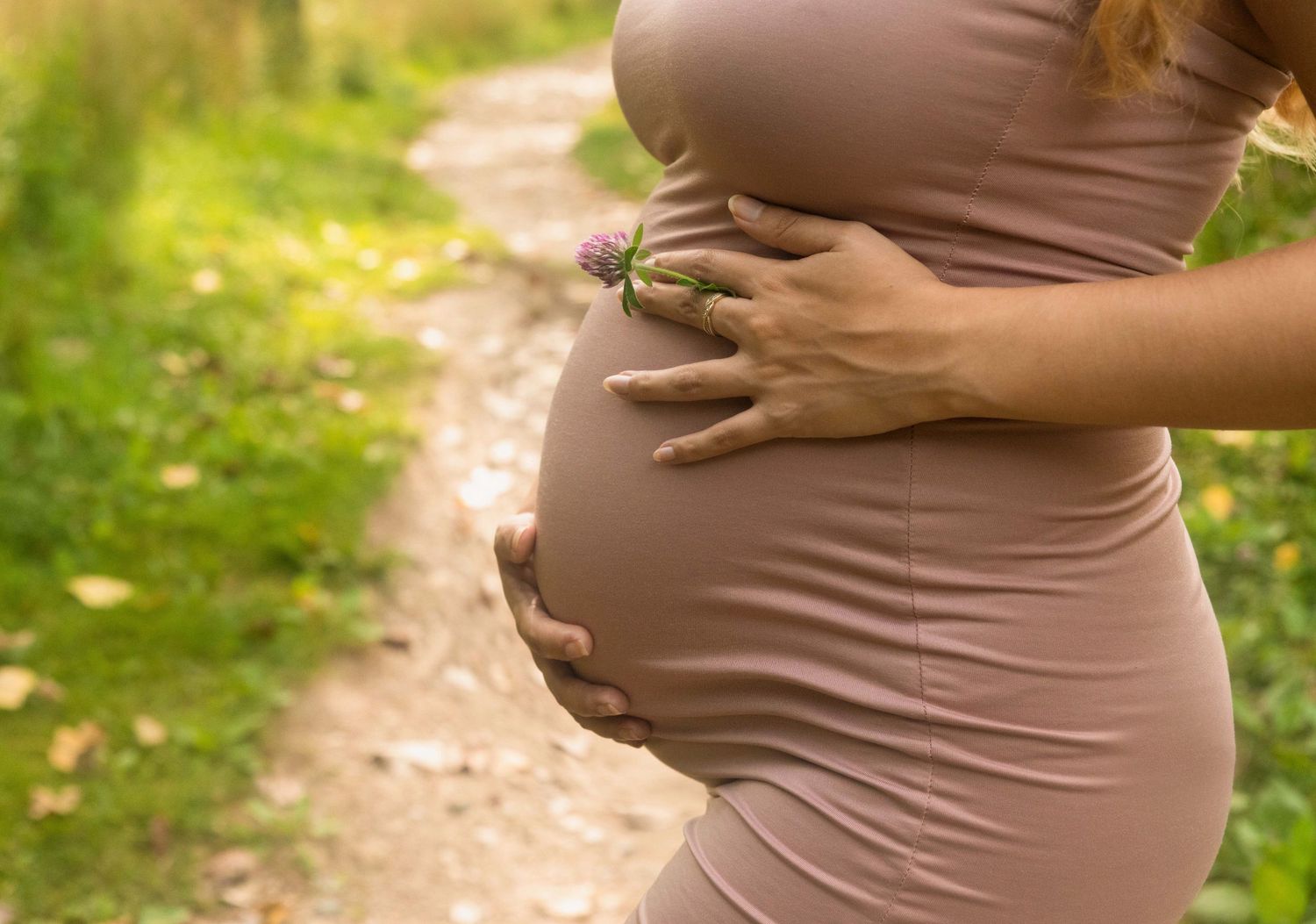 Maternity portrait session at Farmdale Reservoir in Illinois