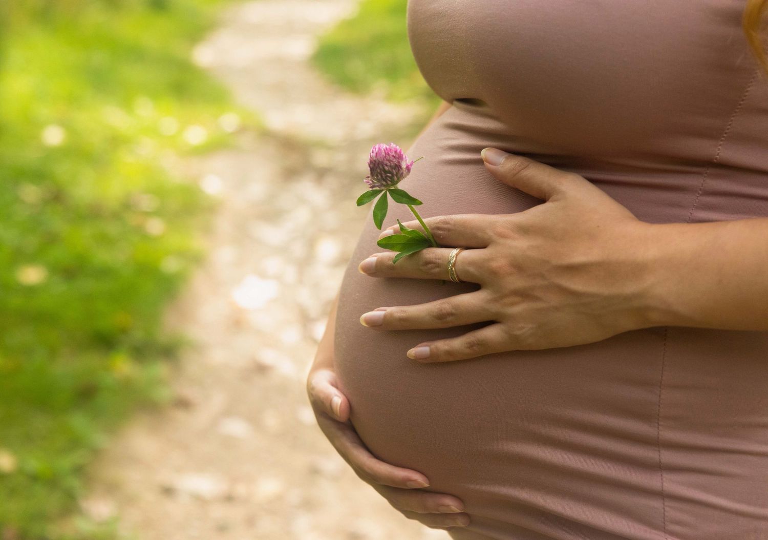 Maternity detail shot with flowers, baby boy pregnancy in Washington Illinois
