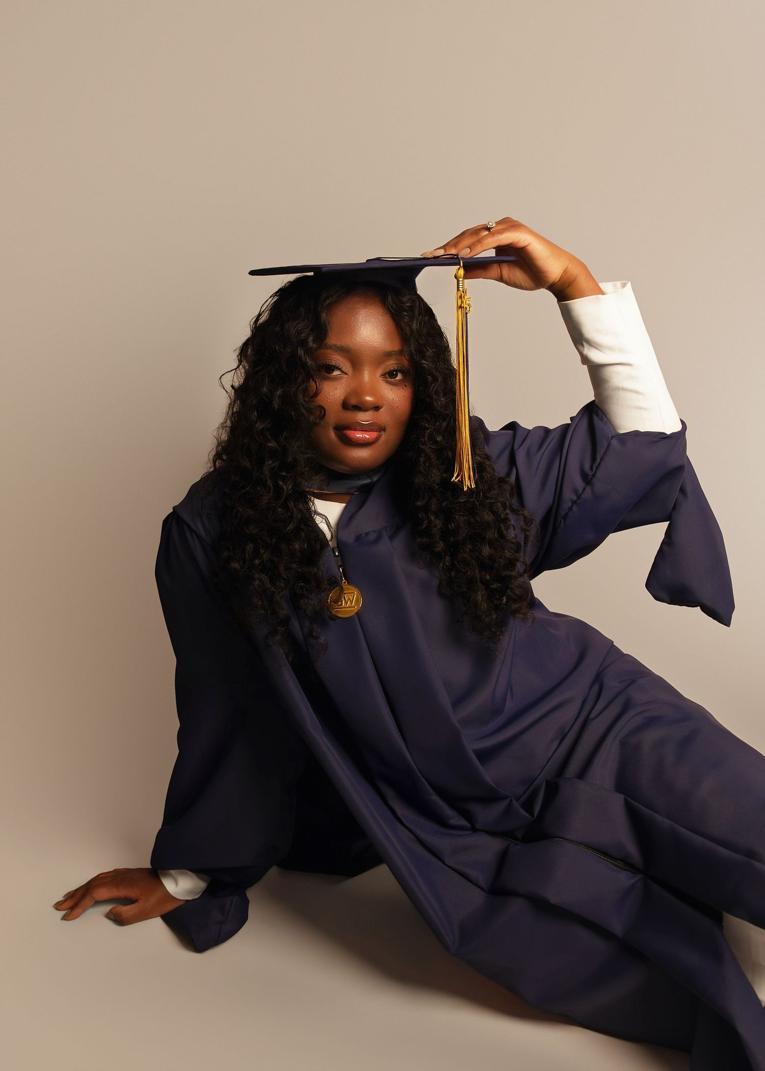 Graduation portrait session in-studio in Peoria, IL