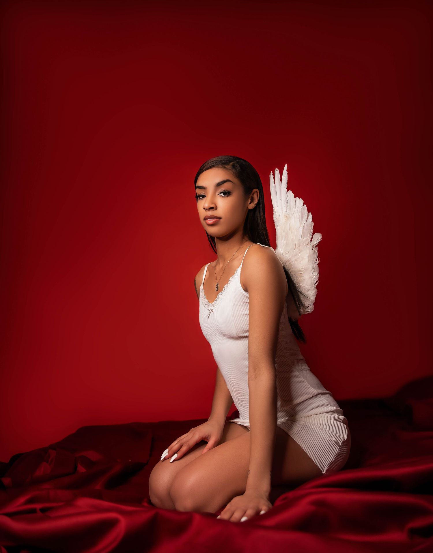 Valentines Boudoir Session in-studio in Peoria, IL