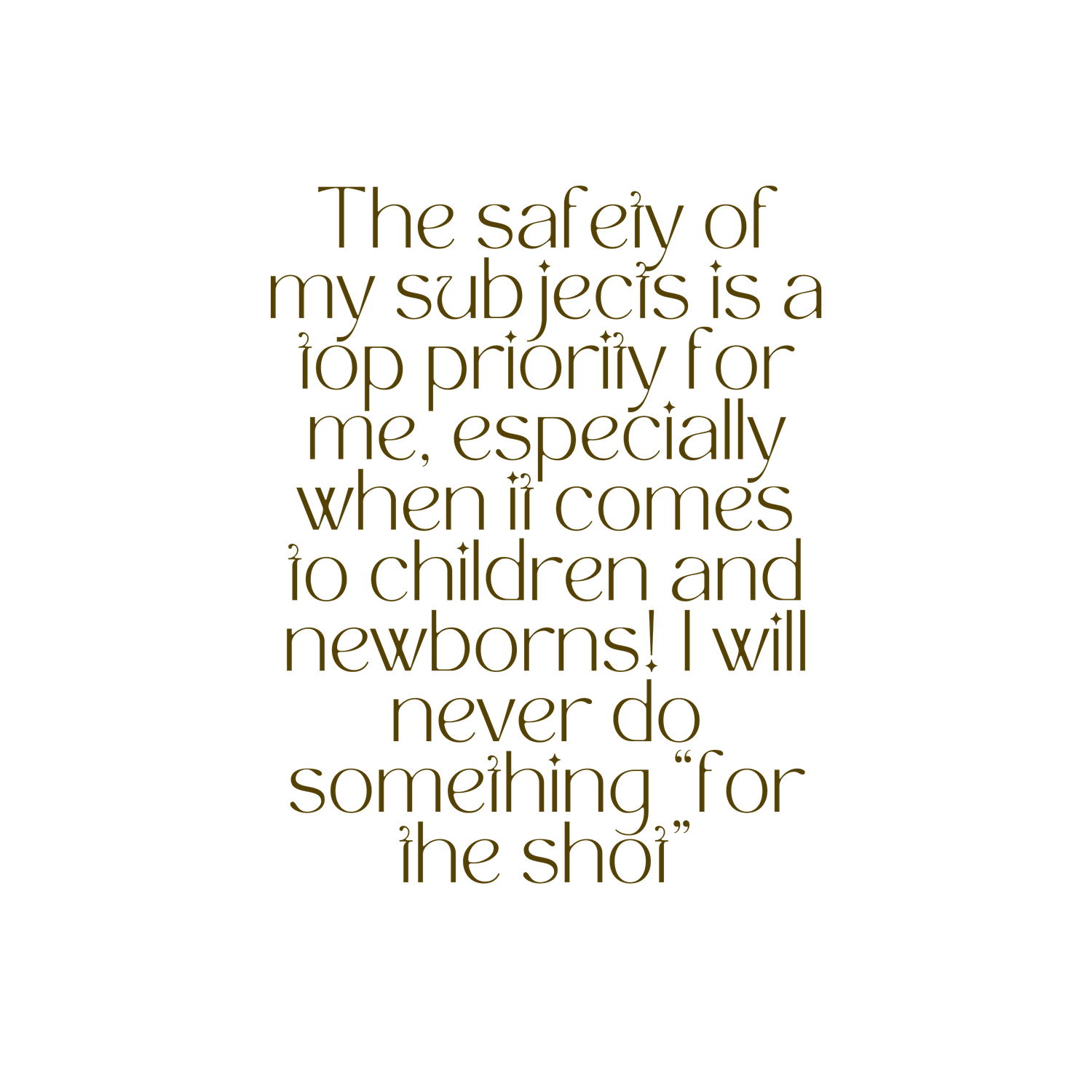 safety comes first