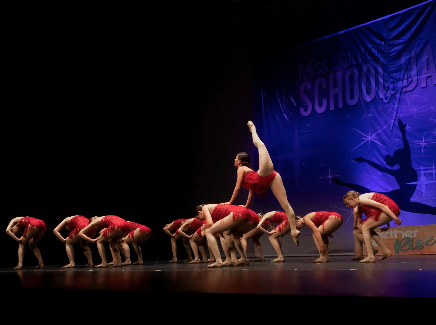 Miss Lauras School of Dance recital action shot during group dance number at 5 points in Washington, IL
