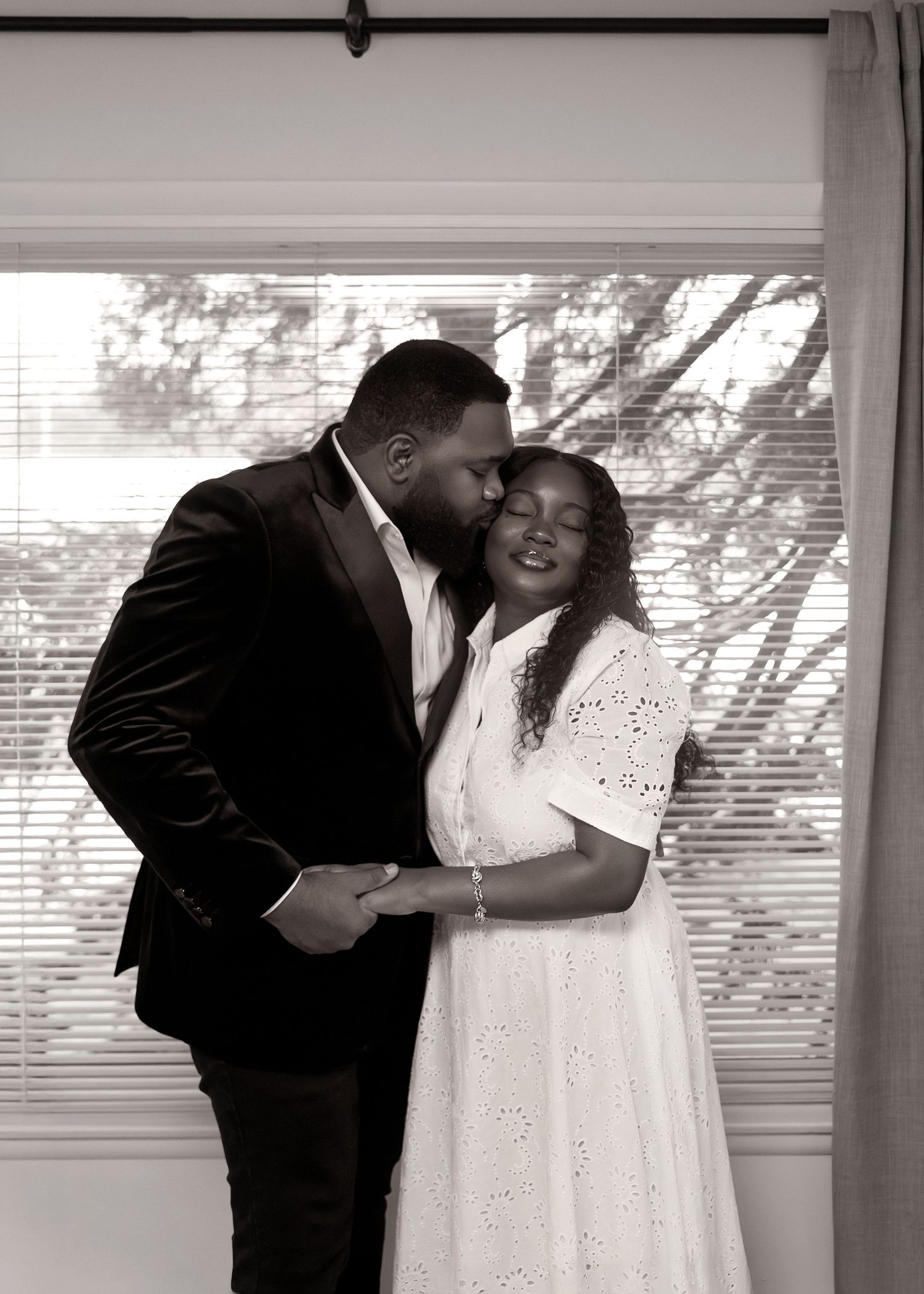 In-home couples portrait session in peoria, IL