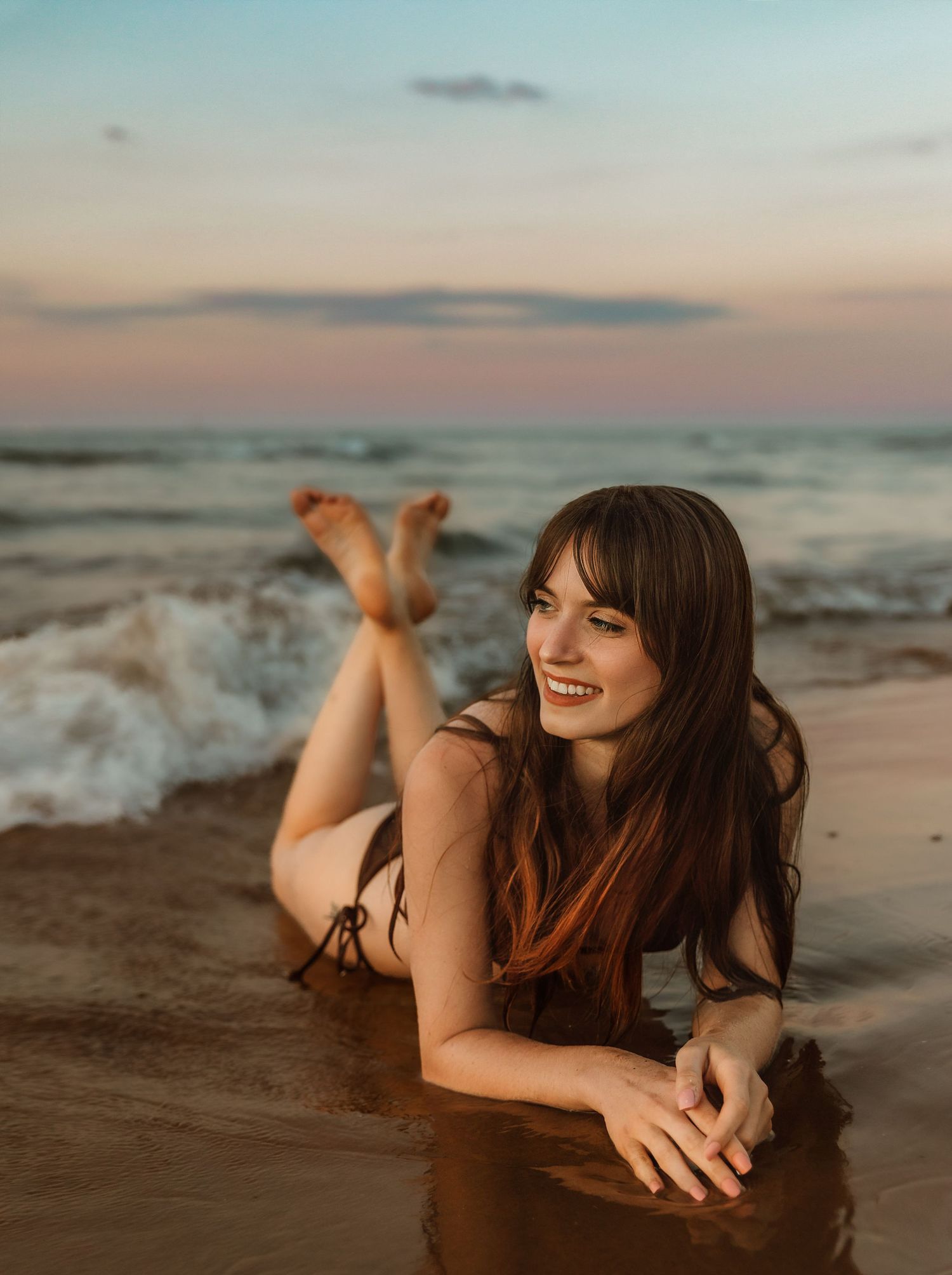 Beach portrait session at Montrose Beach in Chicago