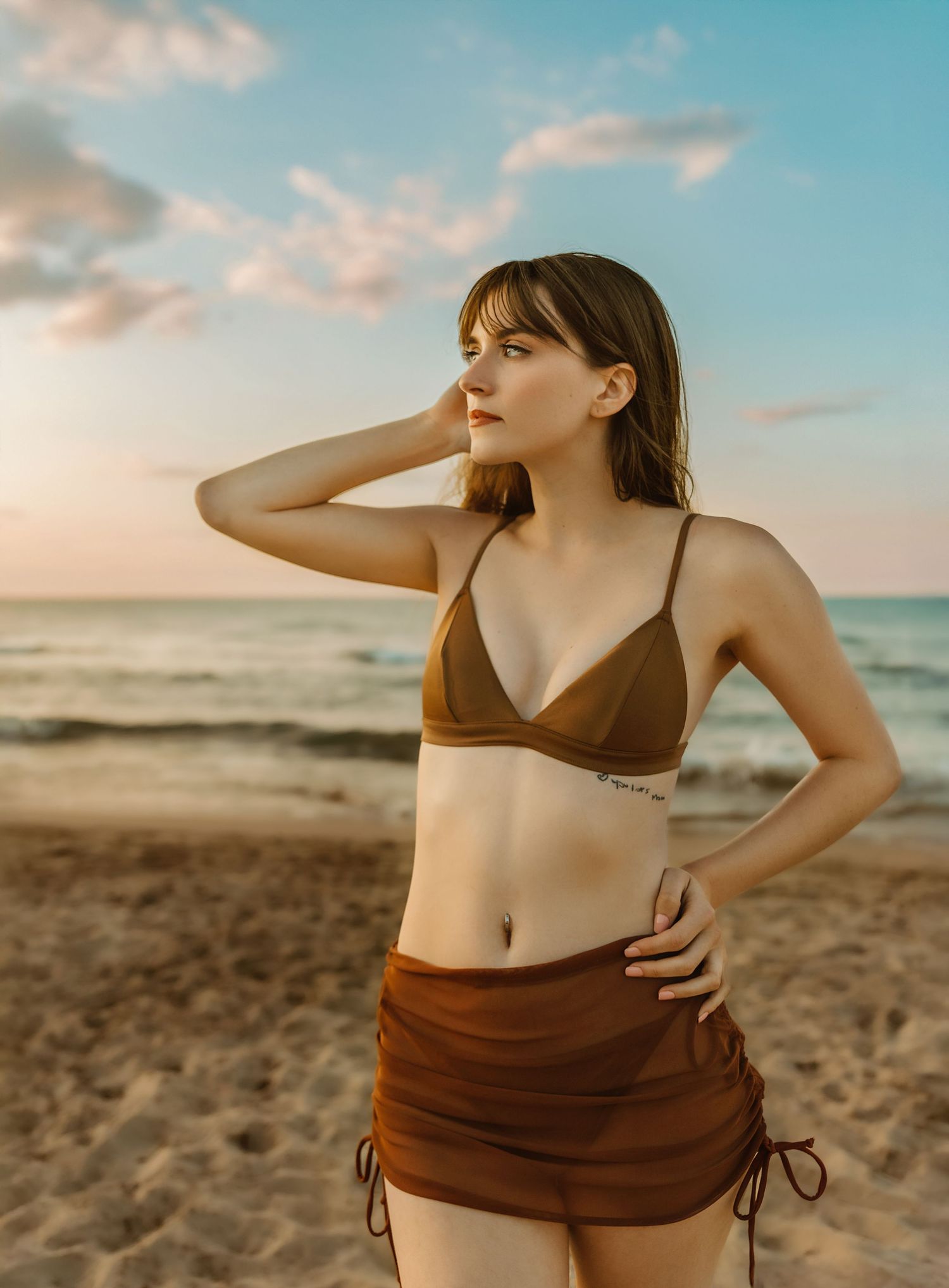 Beach portrait session at Montrose Beach in Chicago