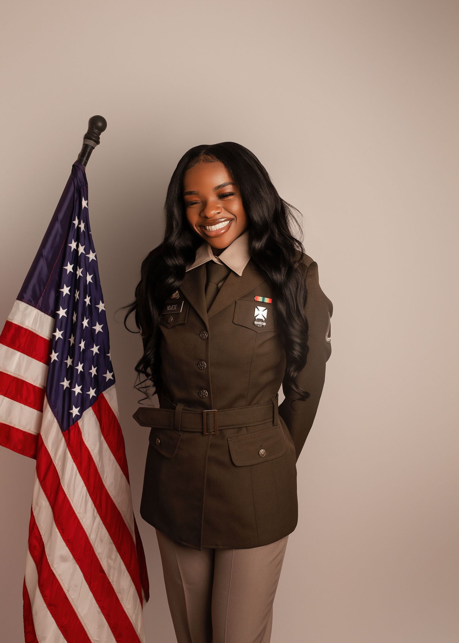 Military graduation session in-studio in Peoria, IL