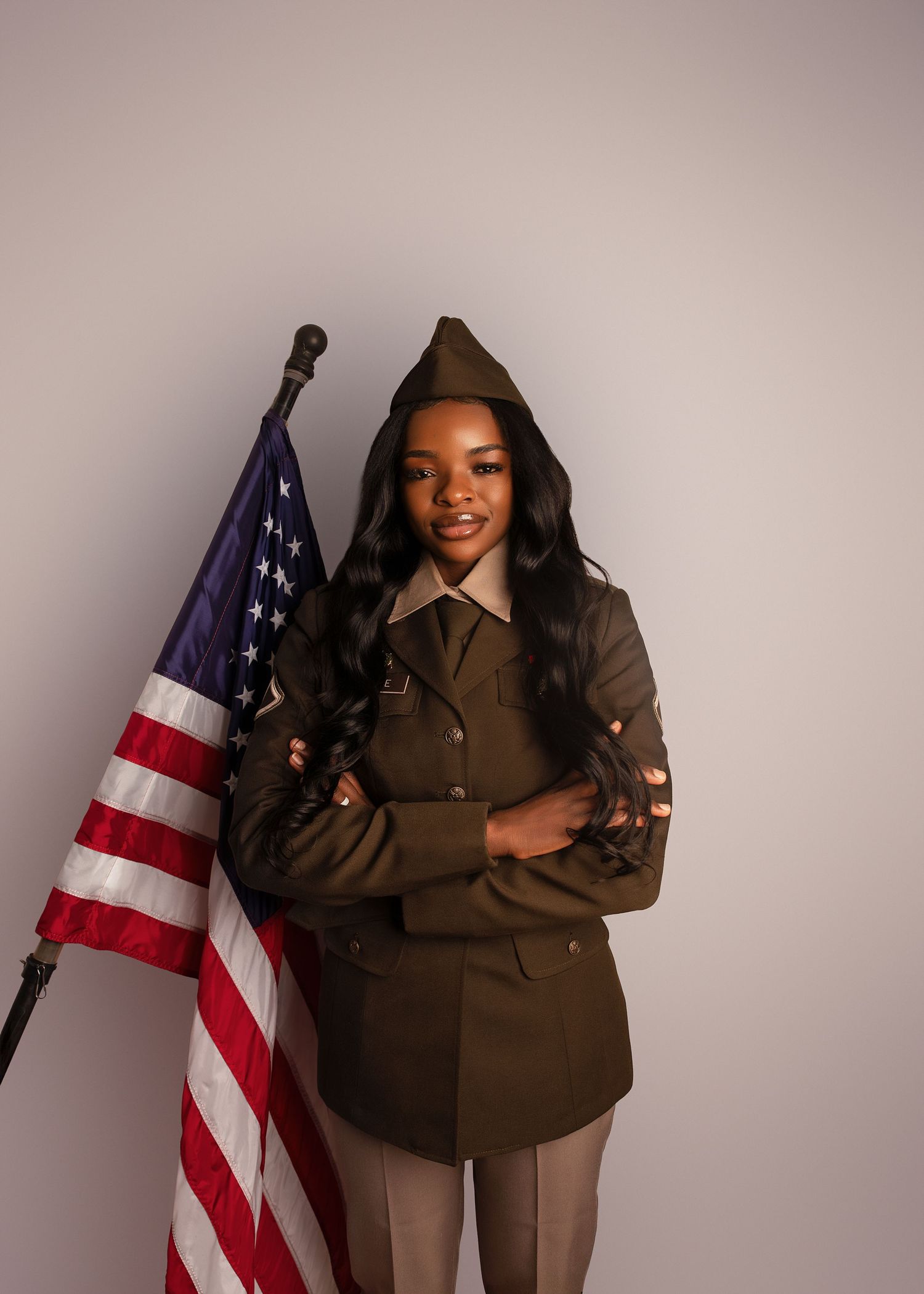 Military graduation session in-studio in Peoria, IL