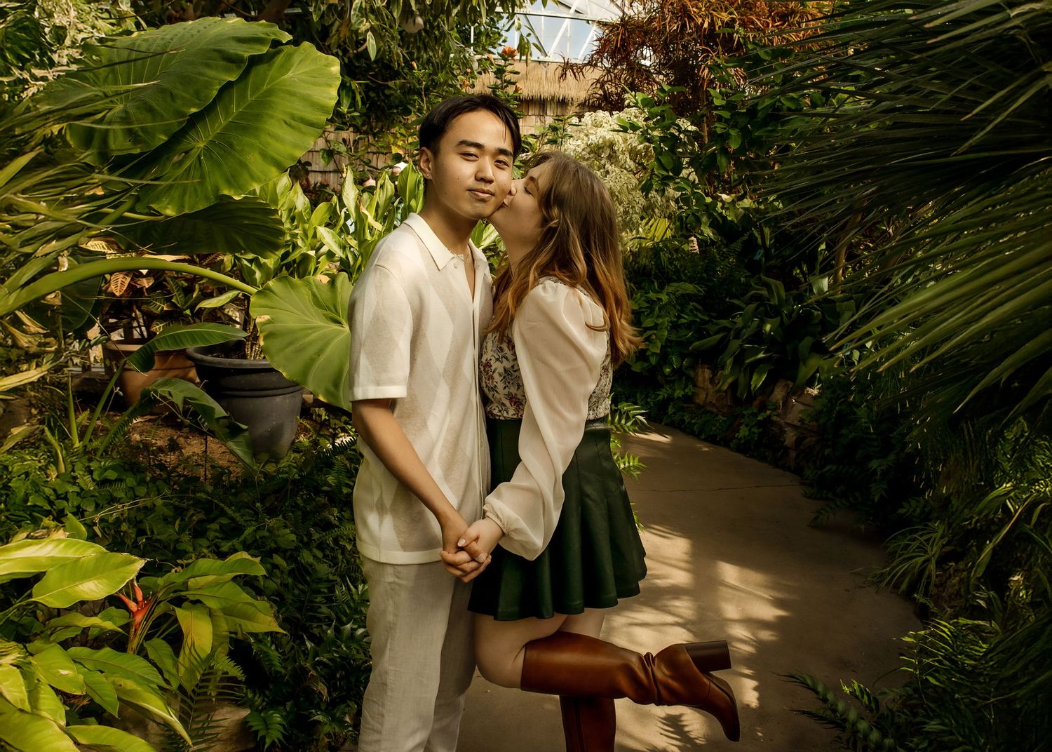 Couples Engagement Photo at Luthy Botanical Garden
