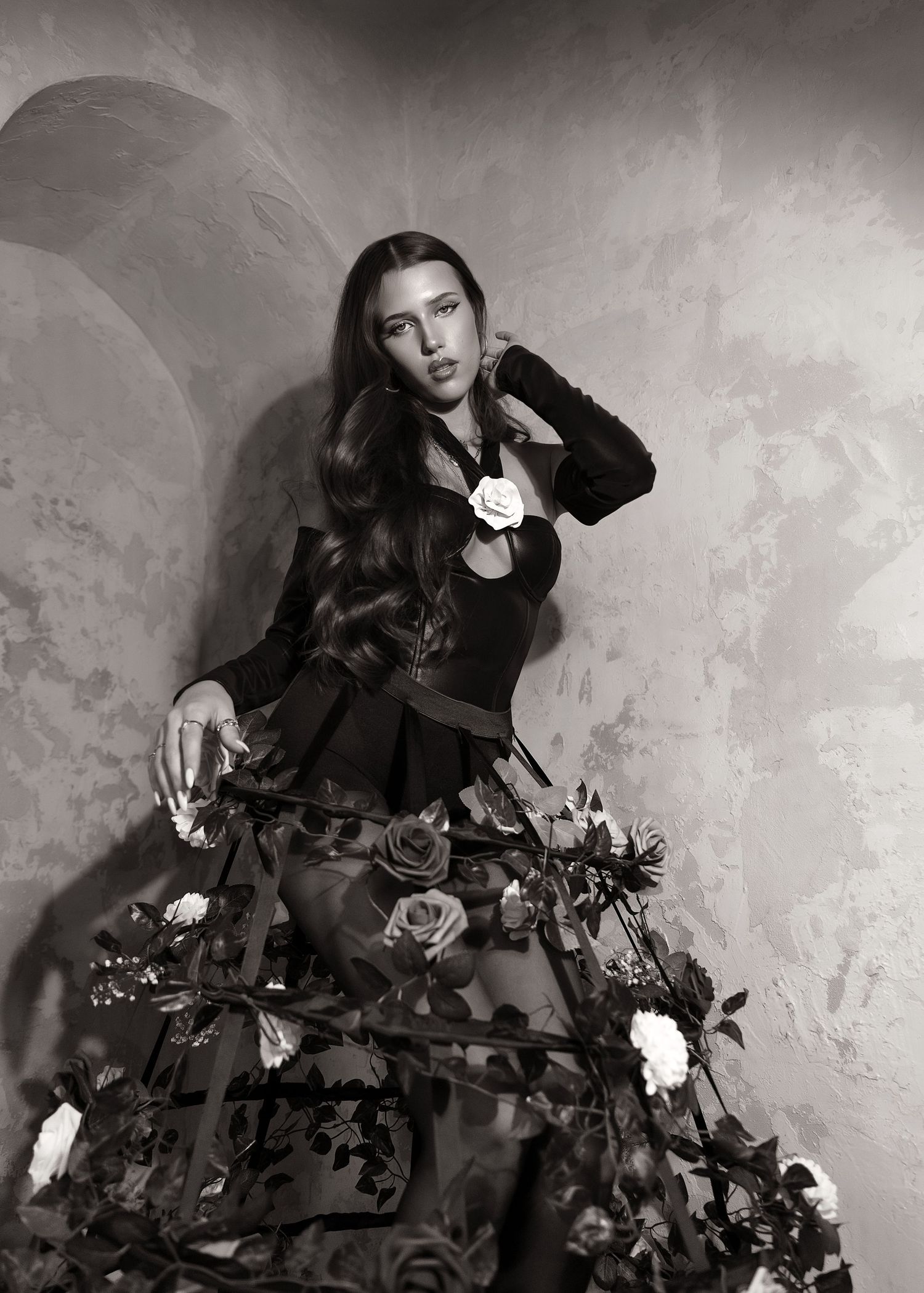 Flowered creative concept portrait session in Chicago, IL
