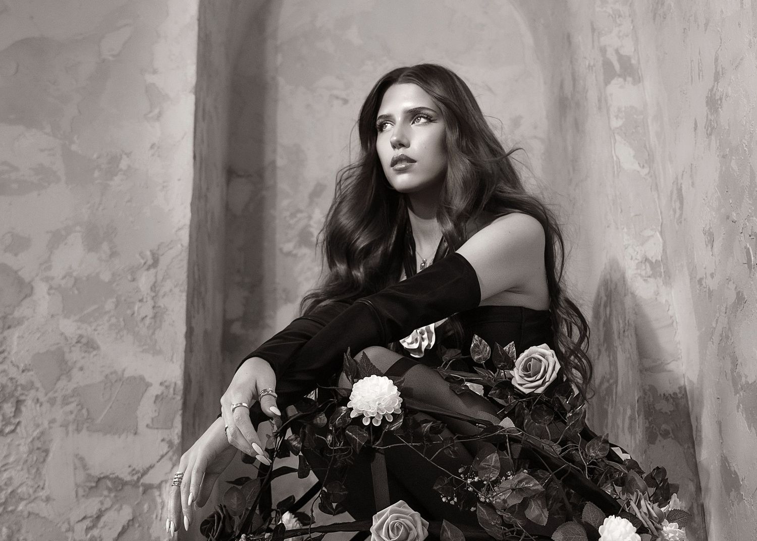 Flowered creative concept portrait session in Chicago, IL