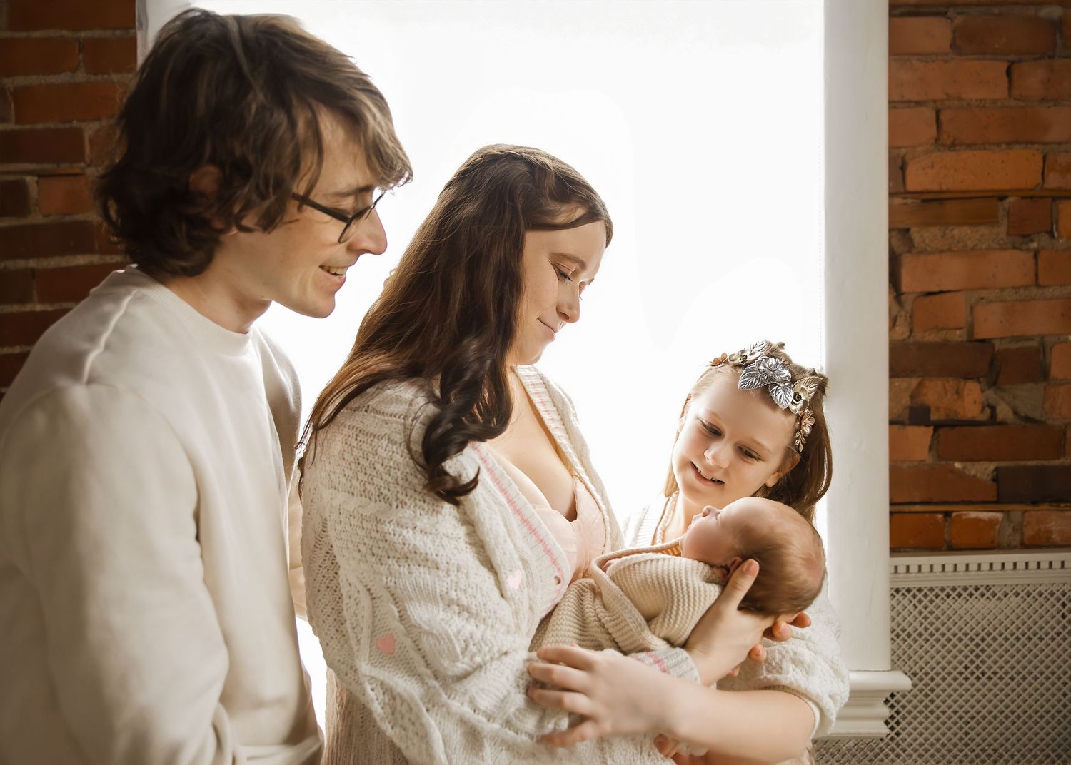 Lifestyle Newborn photoshoot in Tremont Illinois at the Studio on Sampson