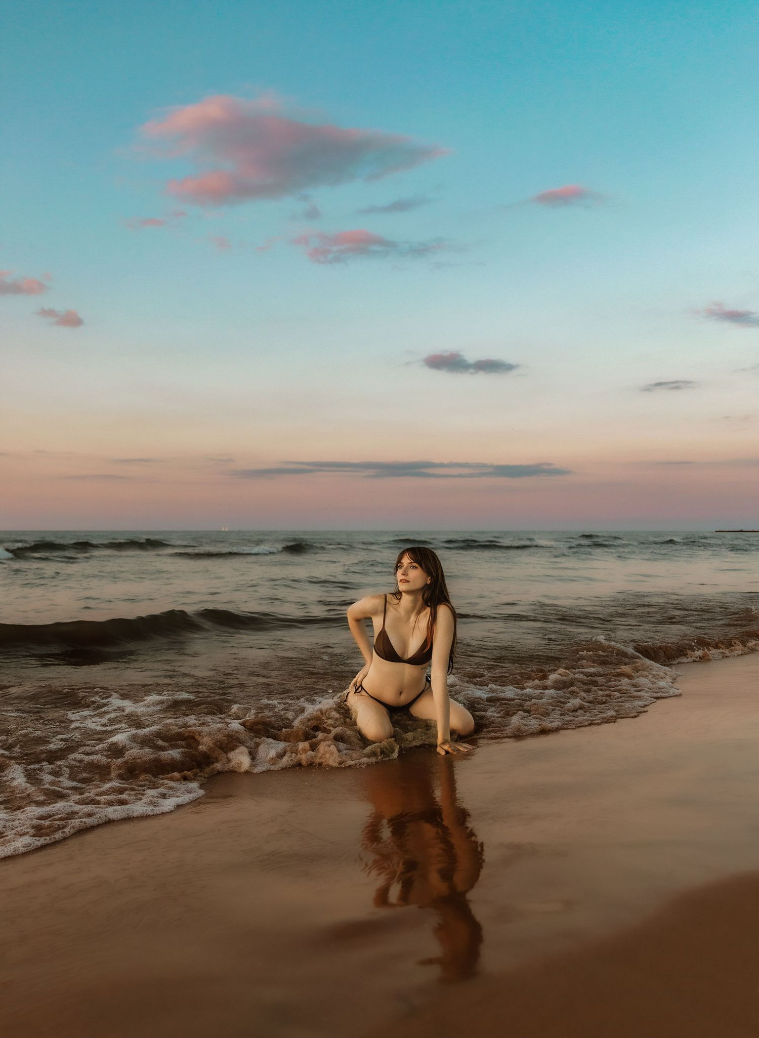 Beach portrait session at Montrose Beach in Chicago