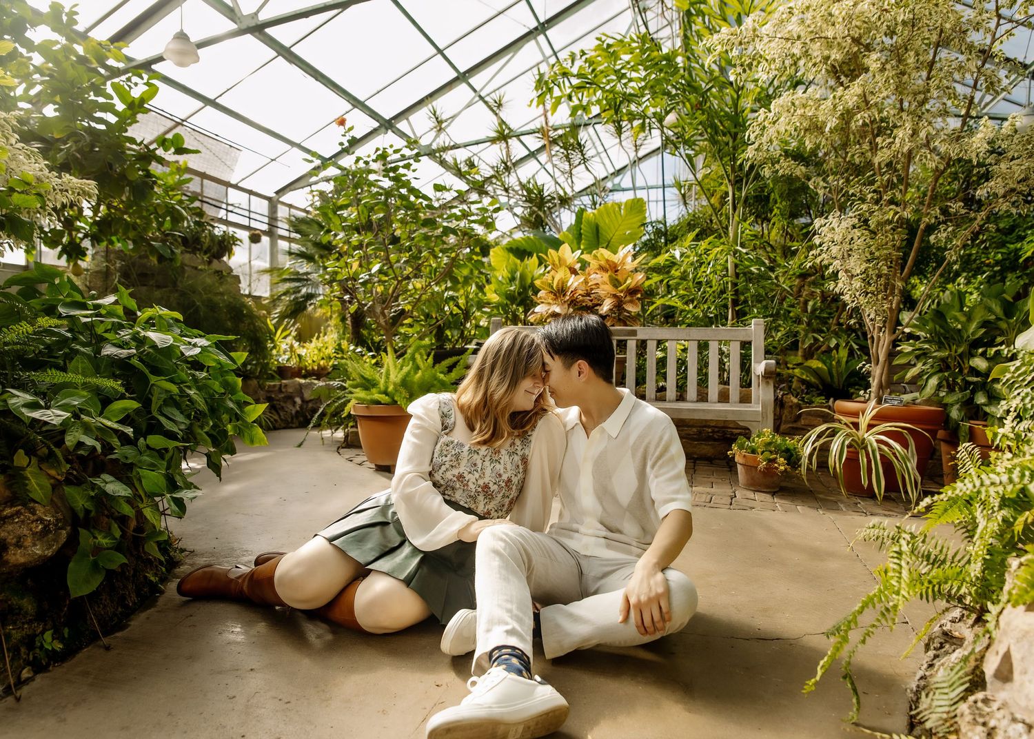 Couples Engagement Photo at Luthy Botanical Garden