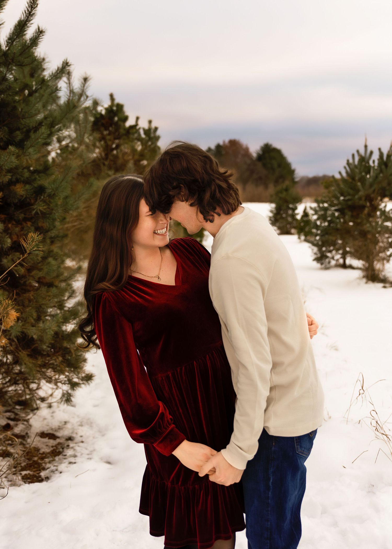 Couples Christmas Portrait session in Central IL