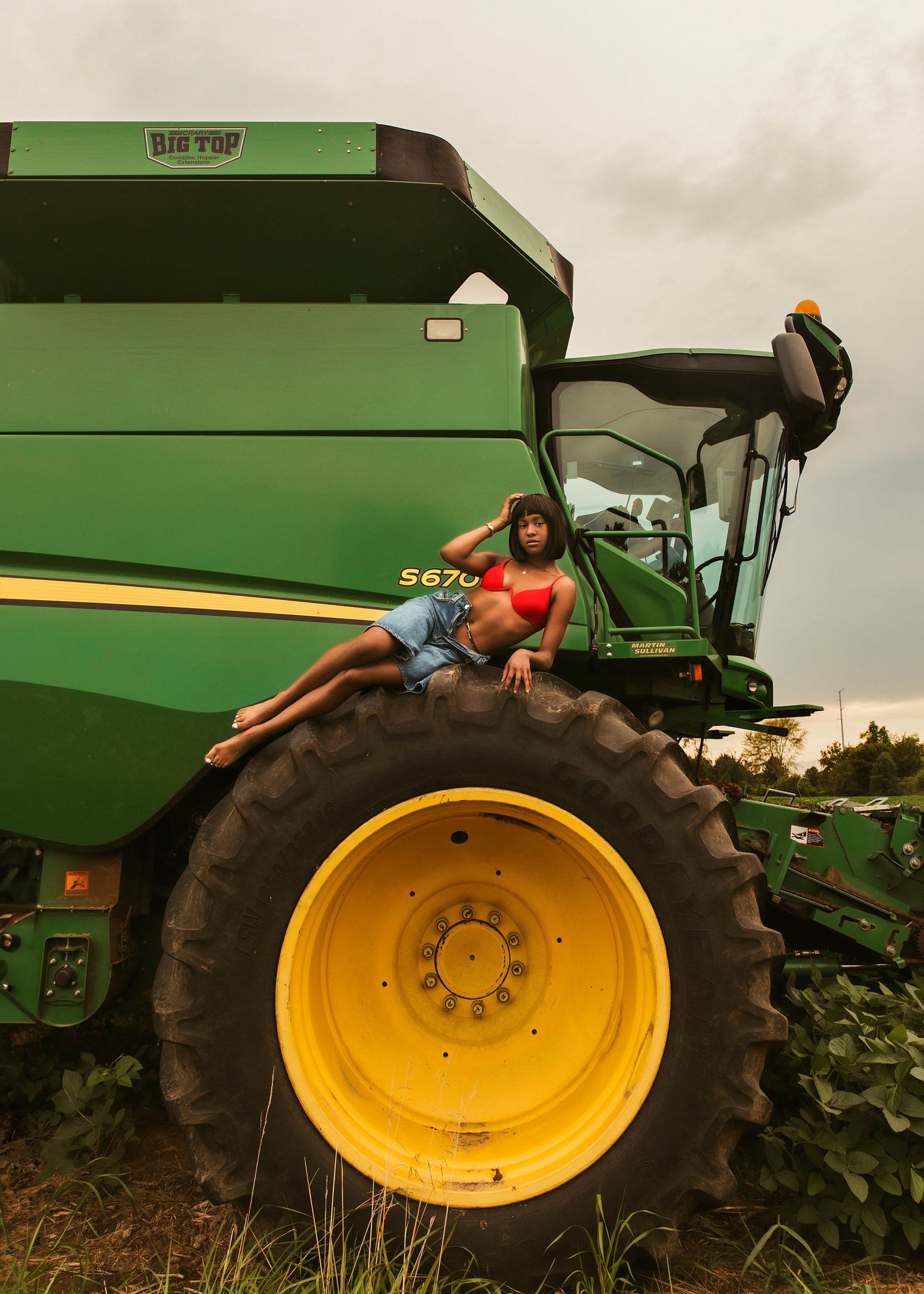 Tractor & Swim creative concept portrait session in Peoria, IL