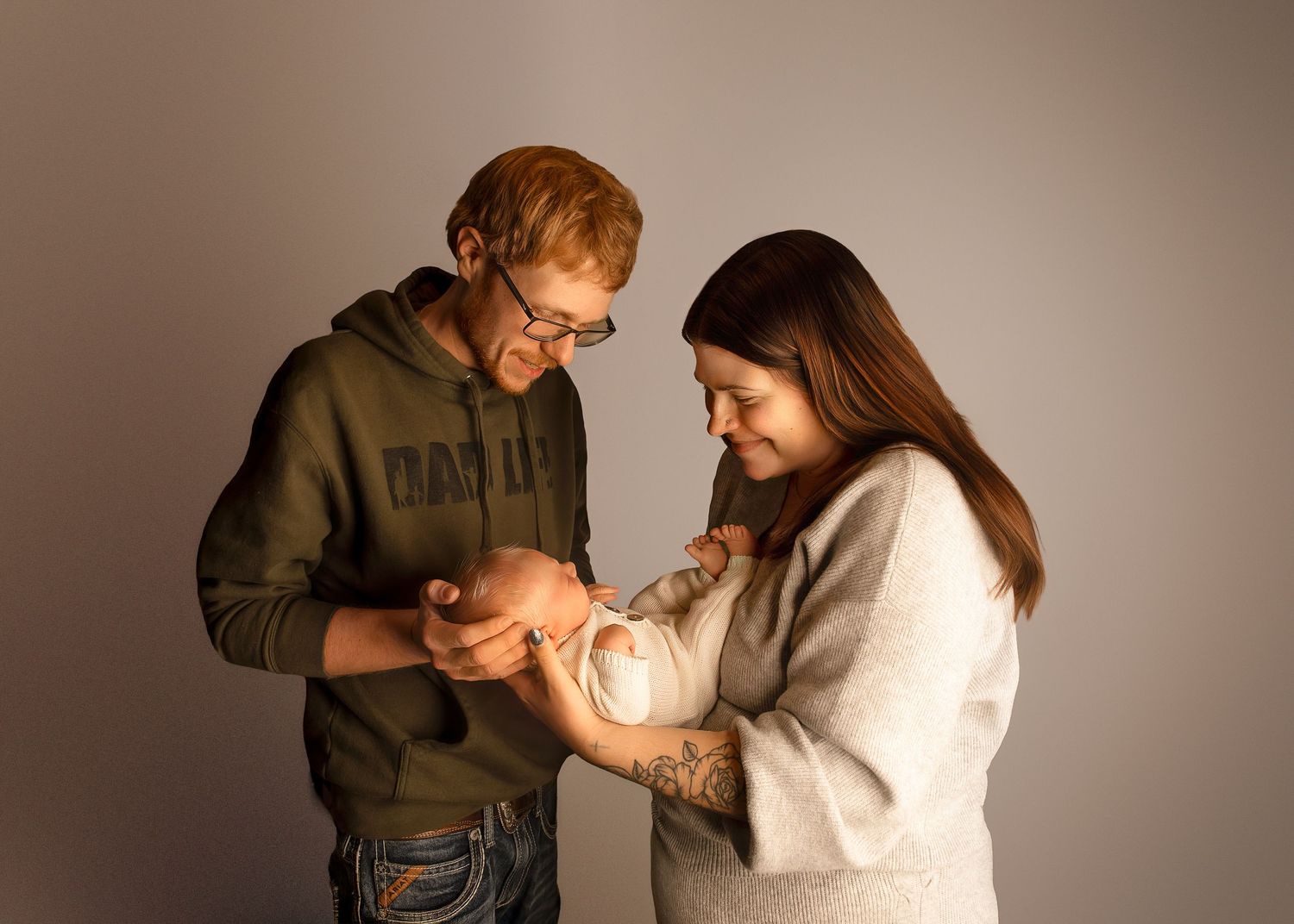 Posed Newborn Session in-studio in Peoria, IL