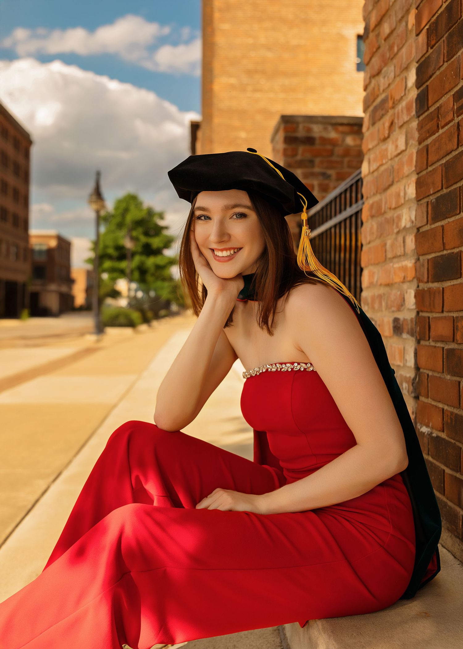 Bradley University graduation session in peoria for doctorate degree