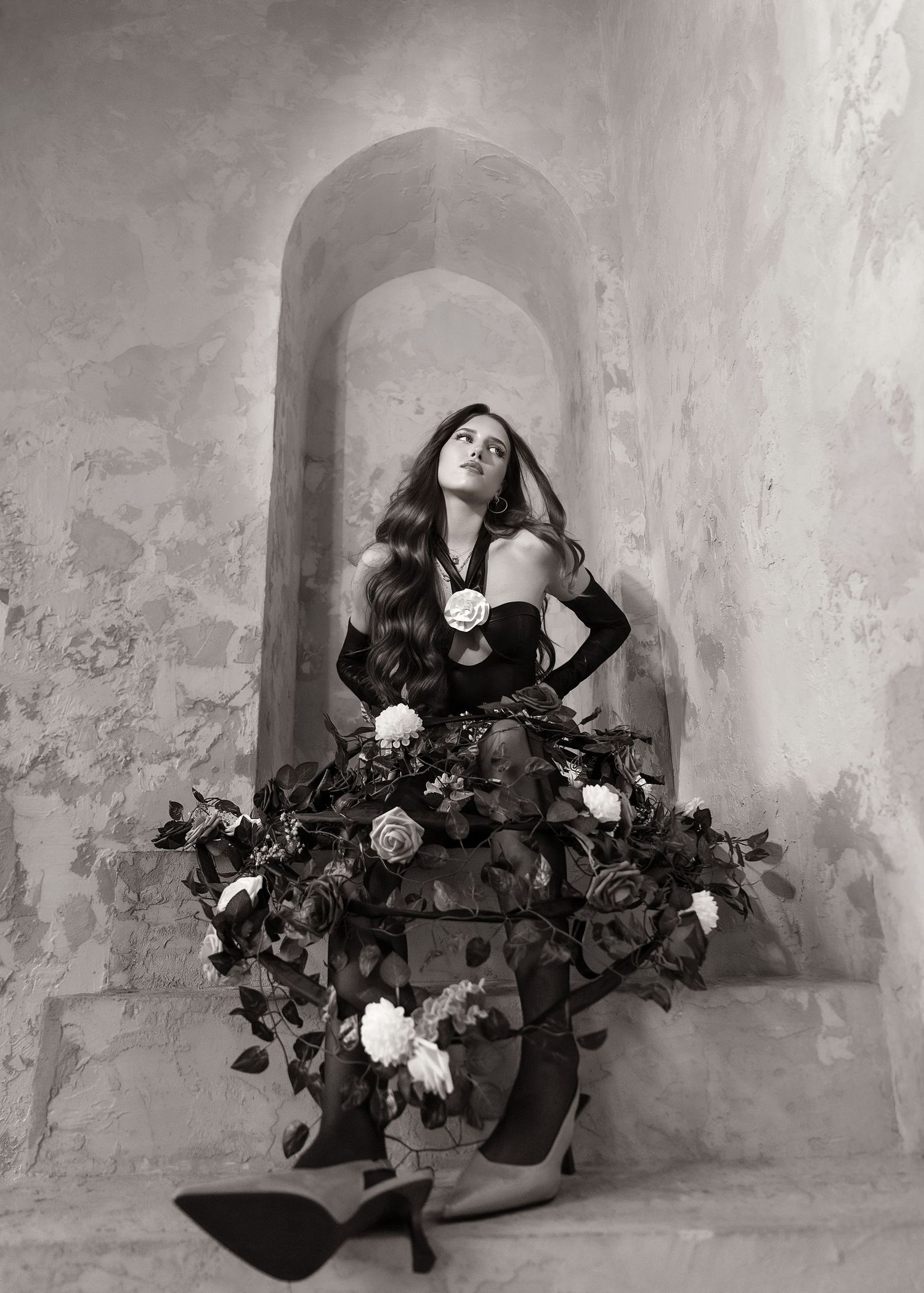 Flowered creative concept portrait session in Chicago, IL